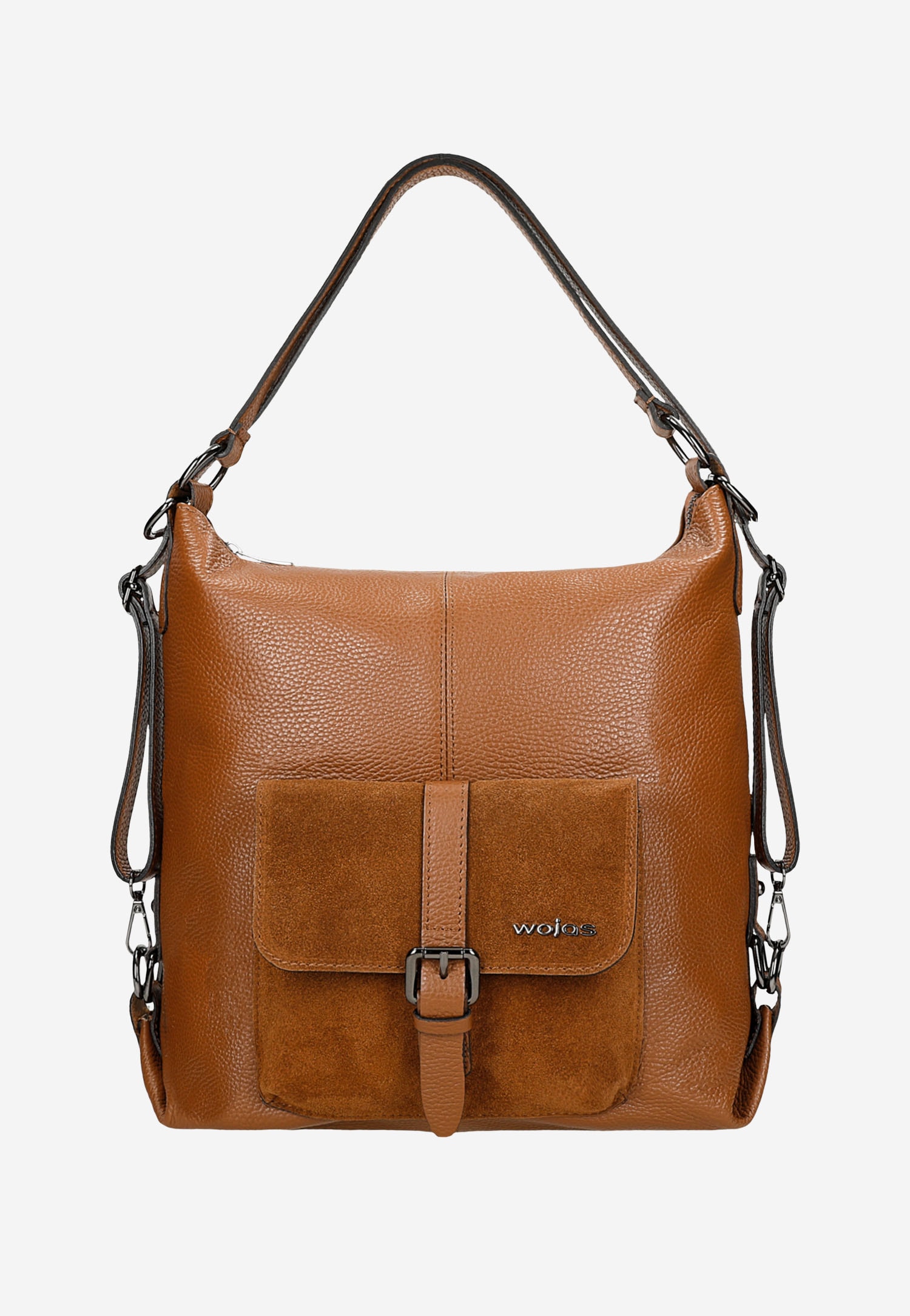 Beżowa skórzana torebka plecak 2w1