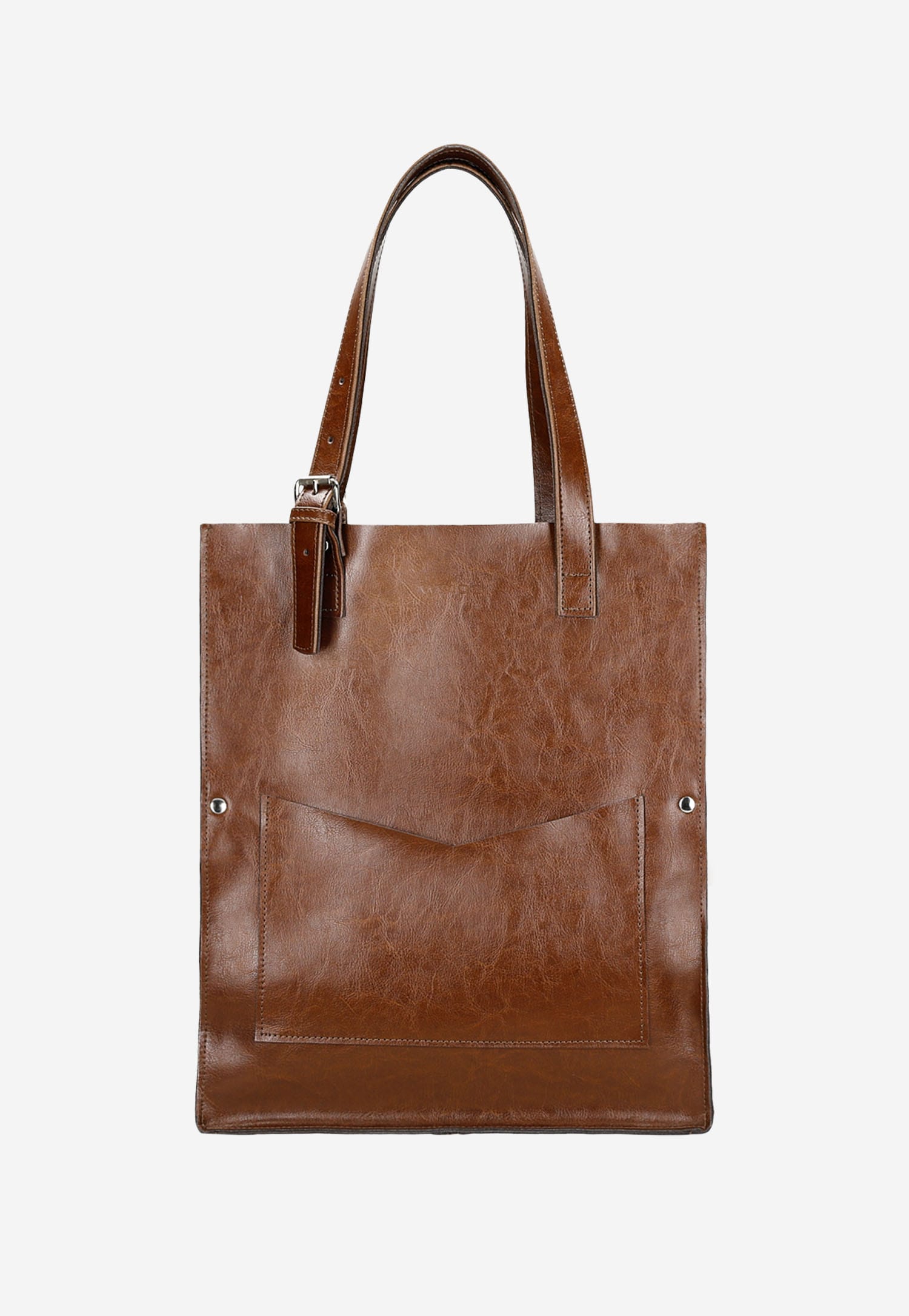 Duża skórzana torebka damska w kolorze czarnym