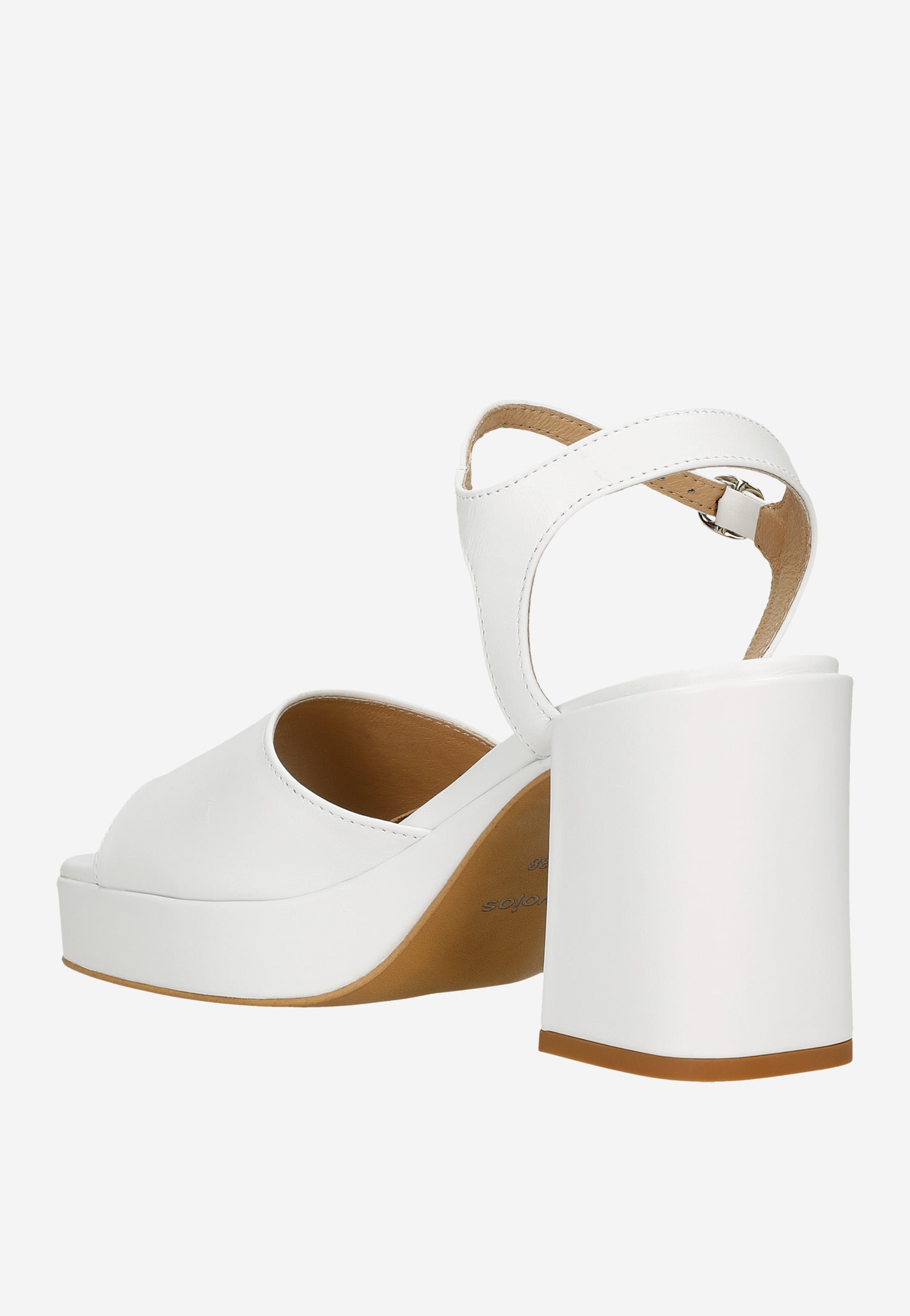 Białe sandały damskie na masywnym obcasie