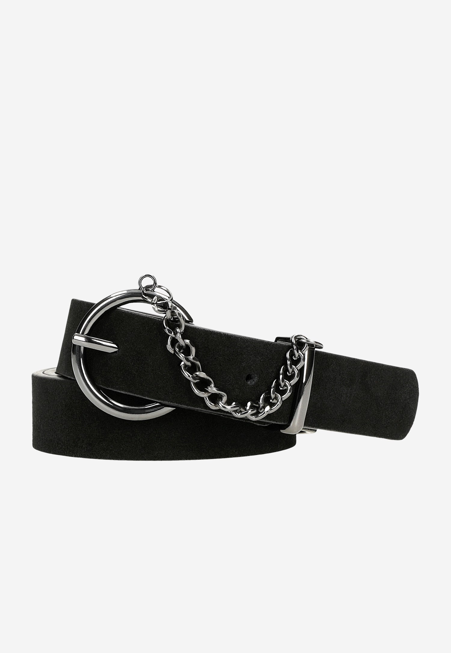 Czarny pasek damski welurowy