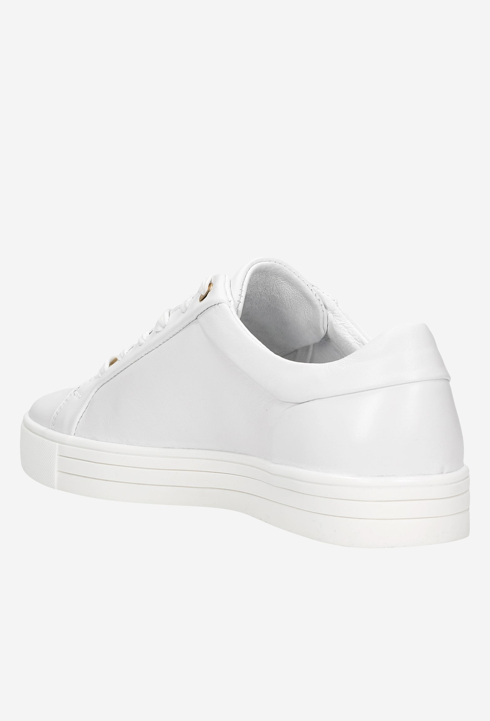 Białe półbuty damskie z dziurkowanym logo