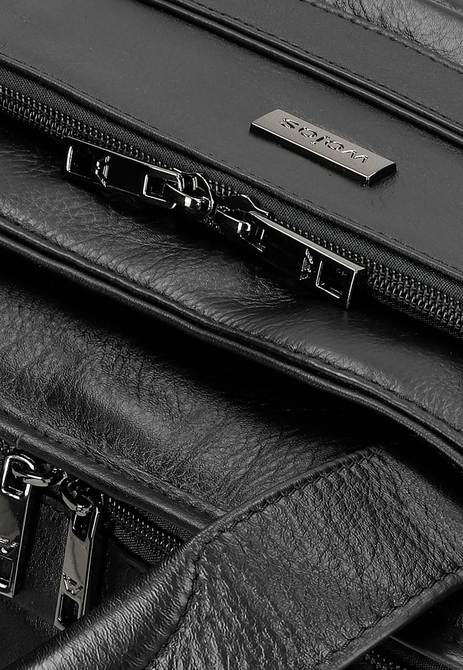 Czarna pojemna torba męska ze skóry licowej