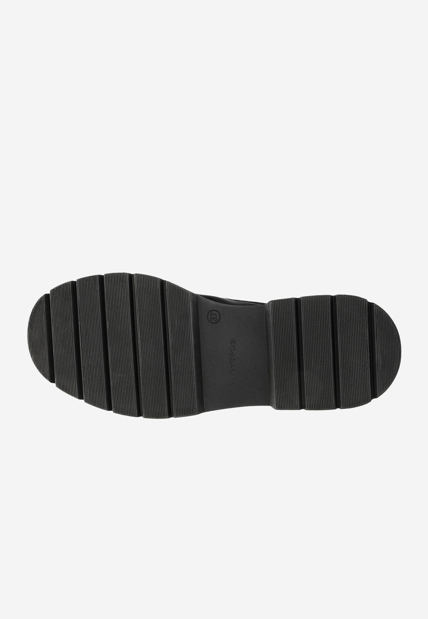 Czarne skórzane półbuty damskie na grubej podeszwie