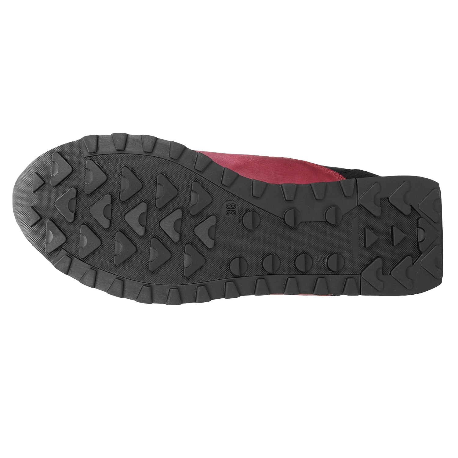 Czarno-amarantowe wysokie trekkingi damskie