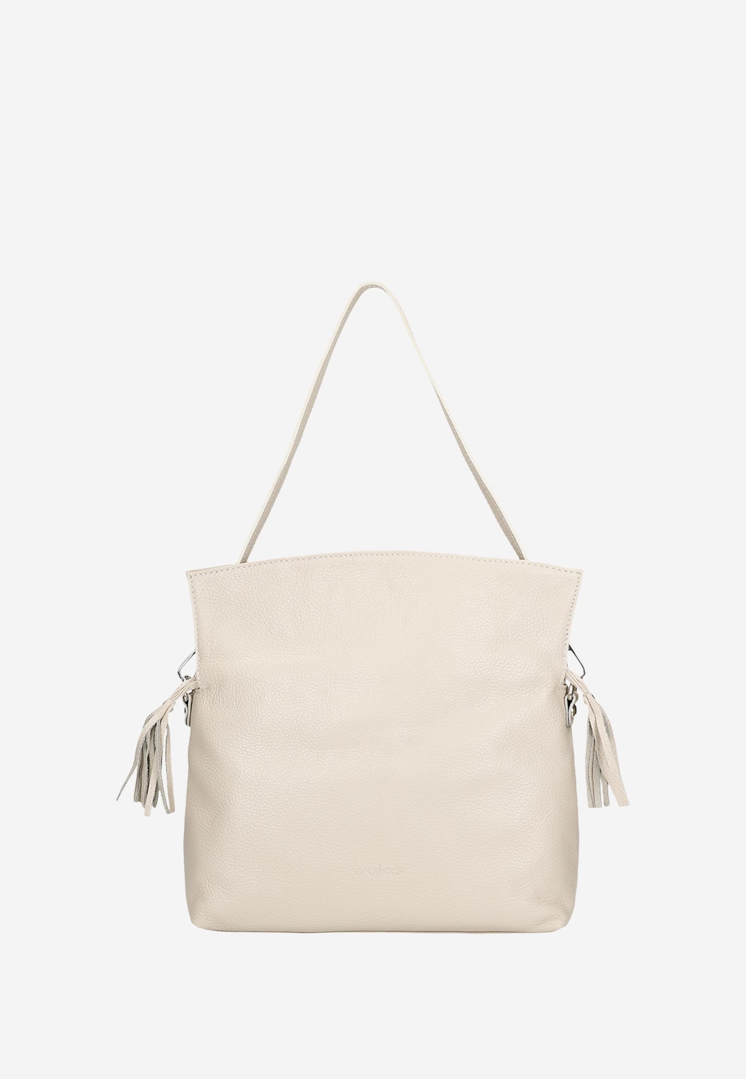 Skórzana beżowa torebka damska