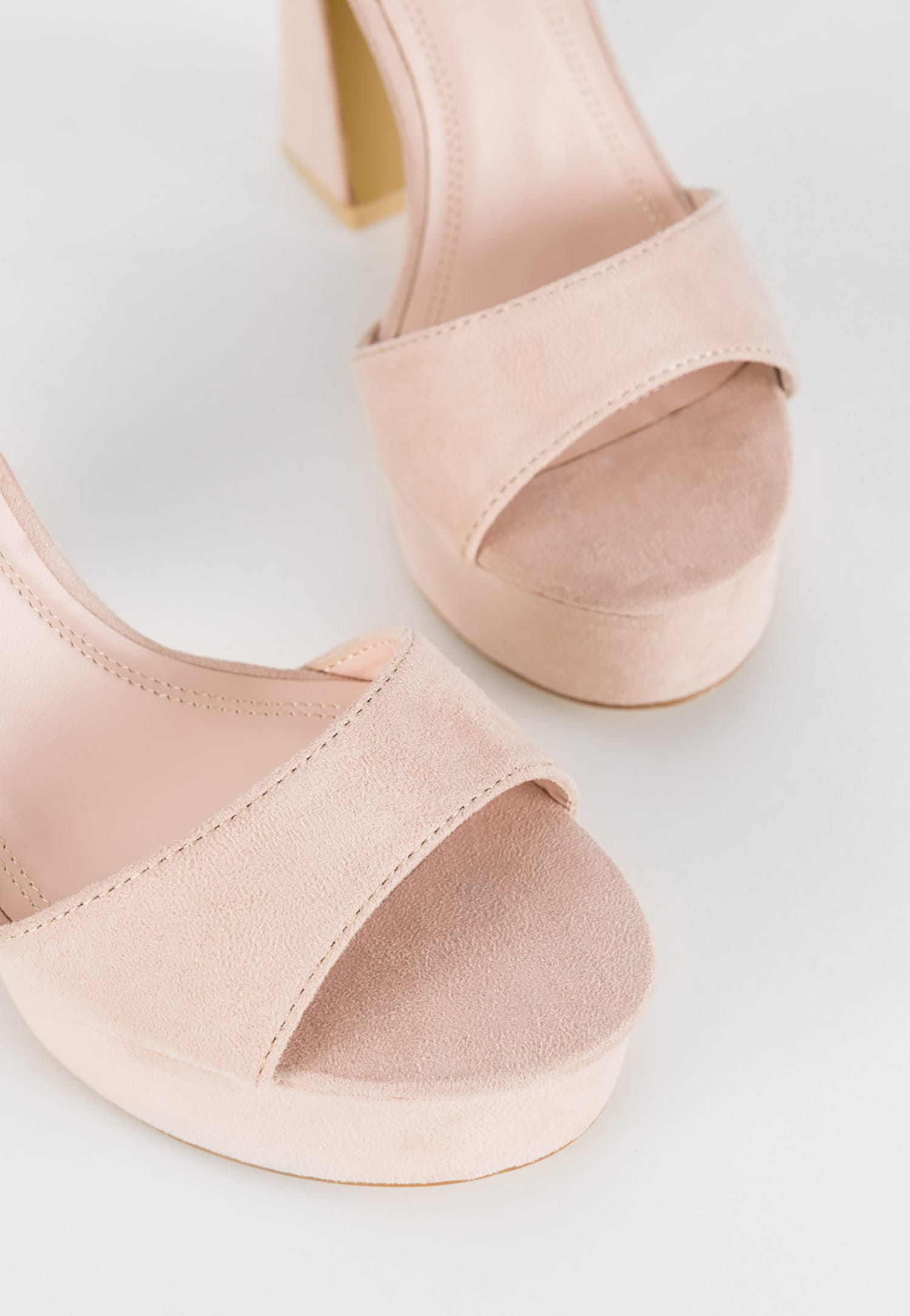 WJS beżowe sandały damskie na platformie