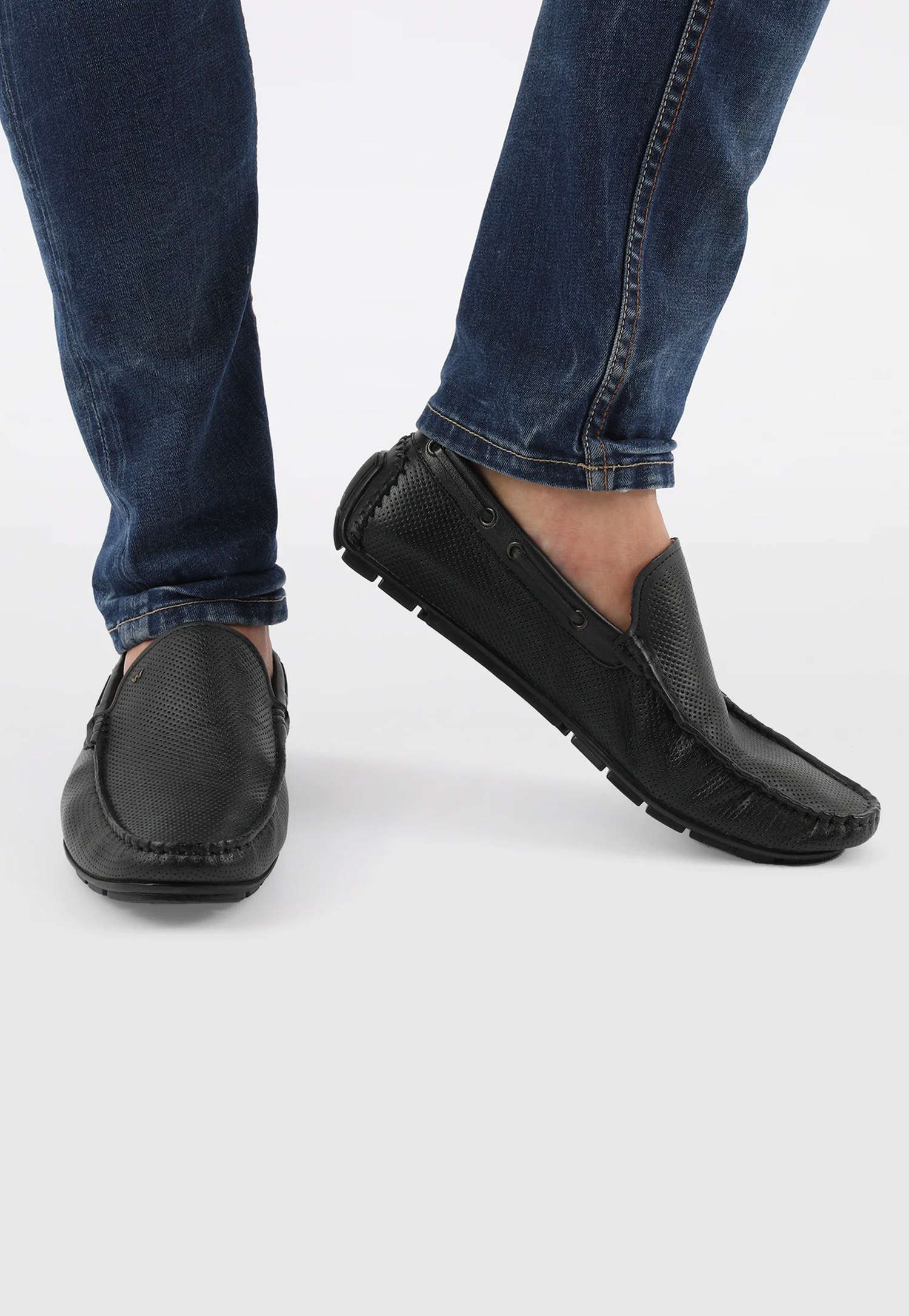 Granatowe klasyczne mokasyny męskie