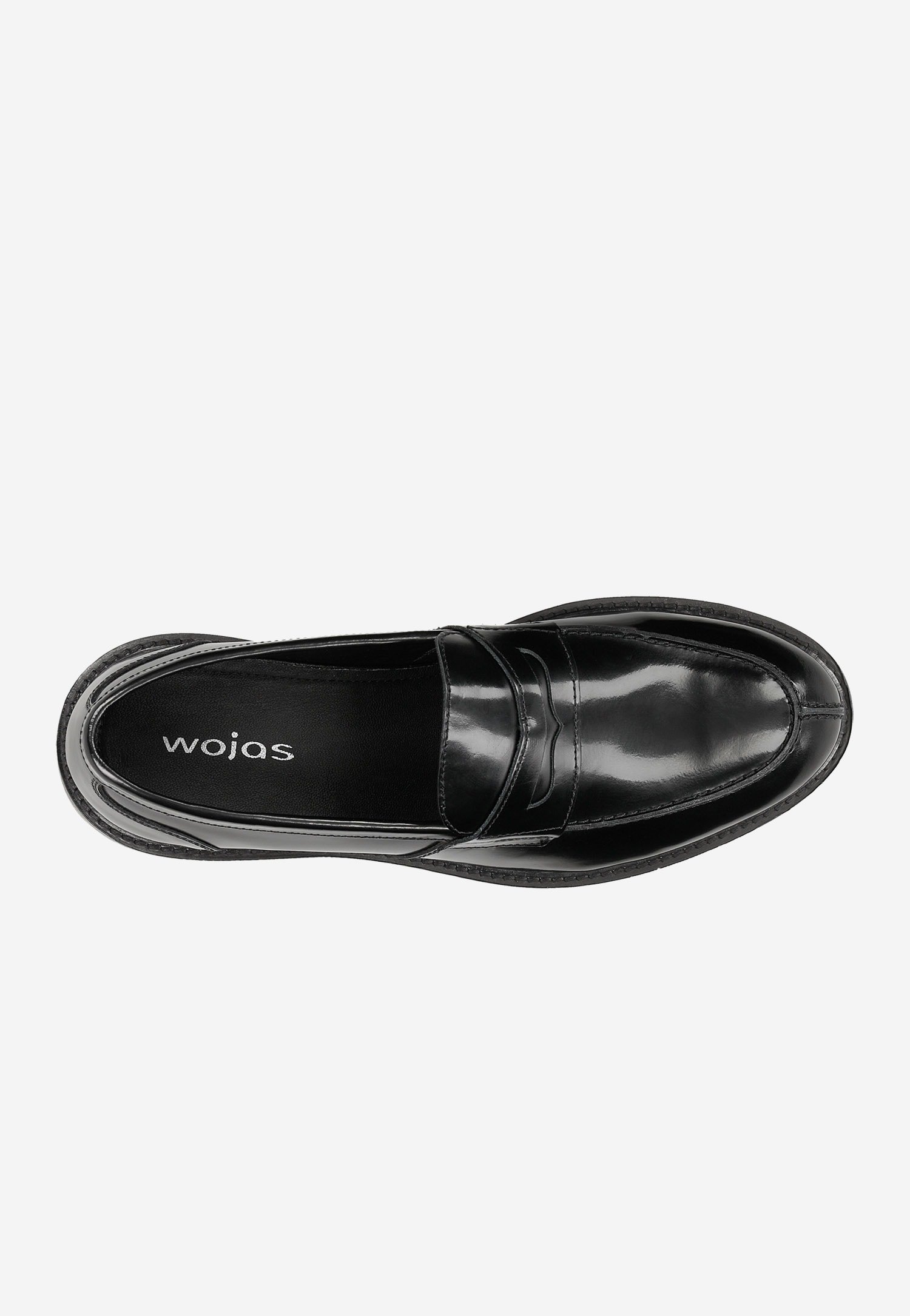 Czarne lakierowane mokasyny męskie typu penny loafers