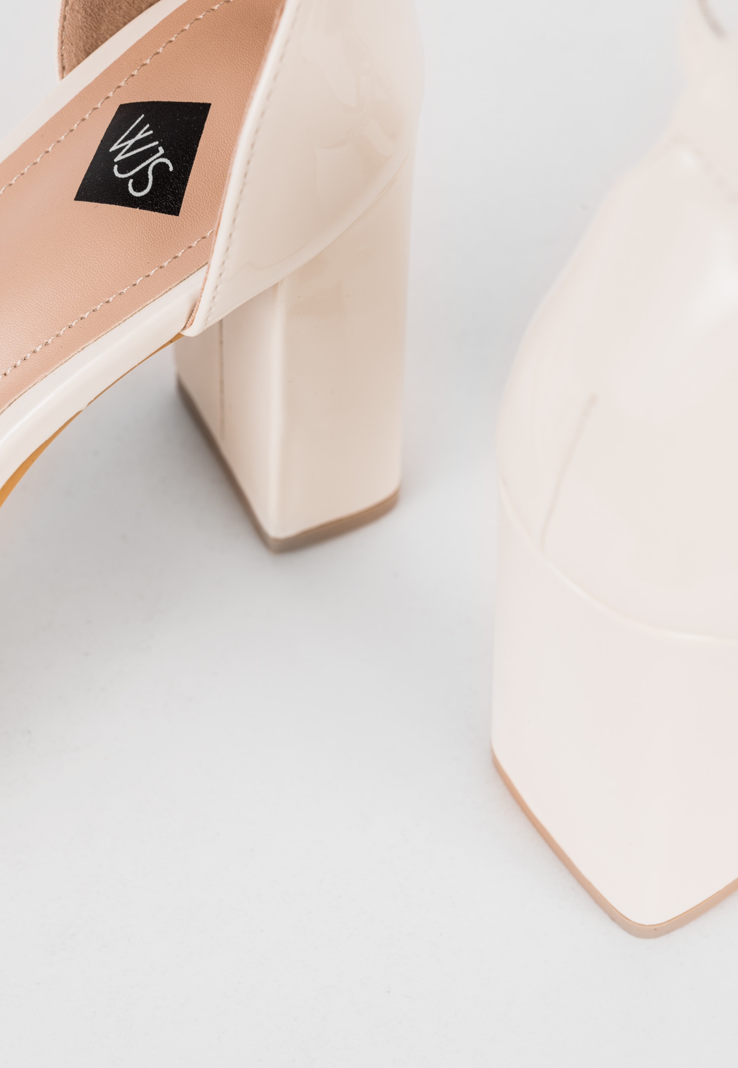 WJS złote sandały damskie z kryształkami na słupku