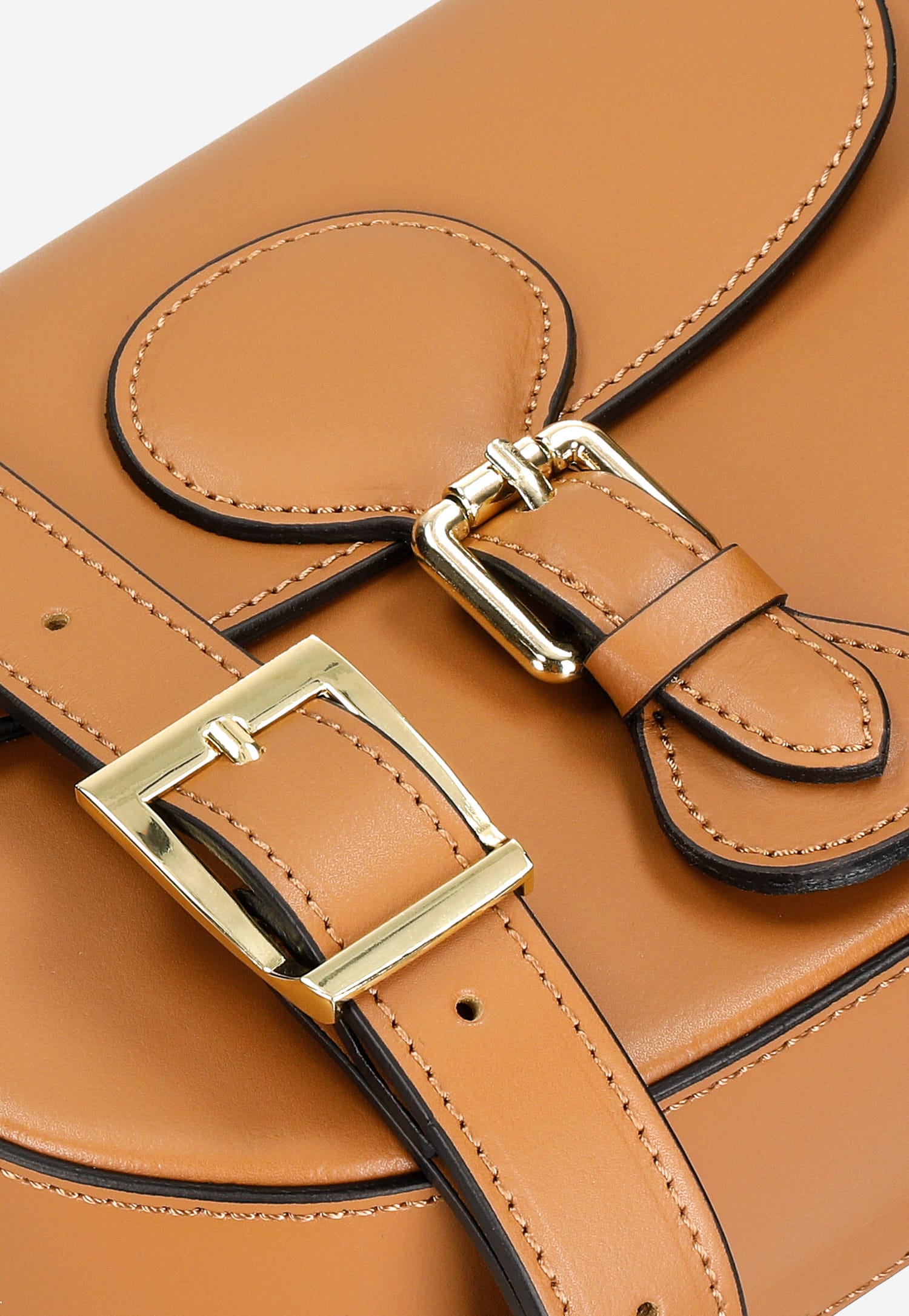 Brązowa skórzana torebka damska saddle bag