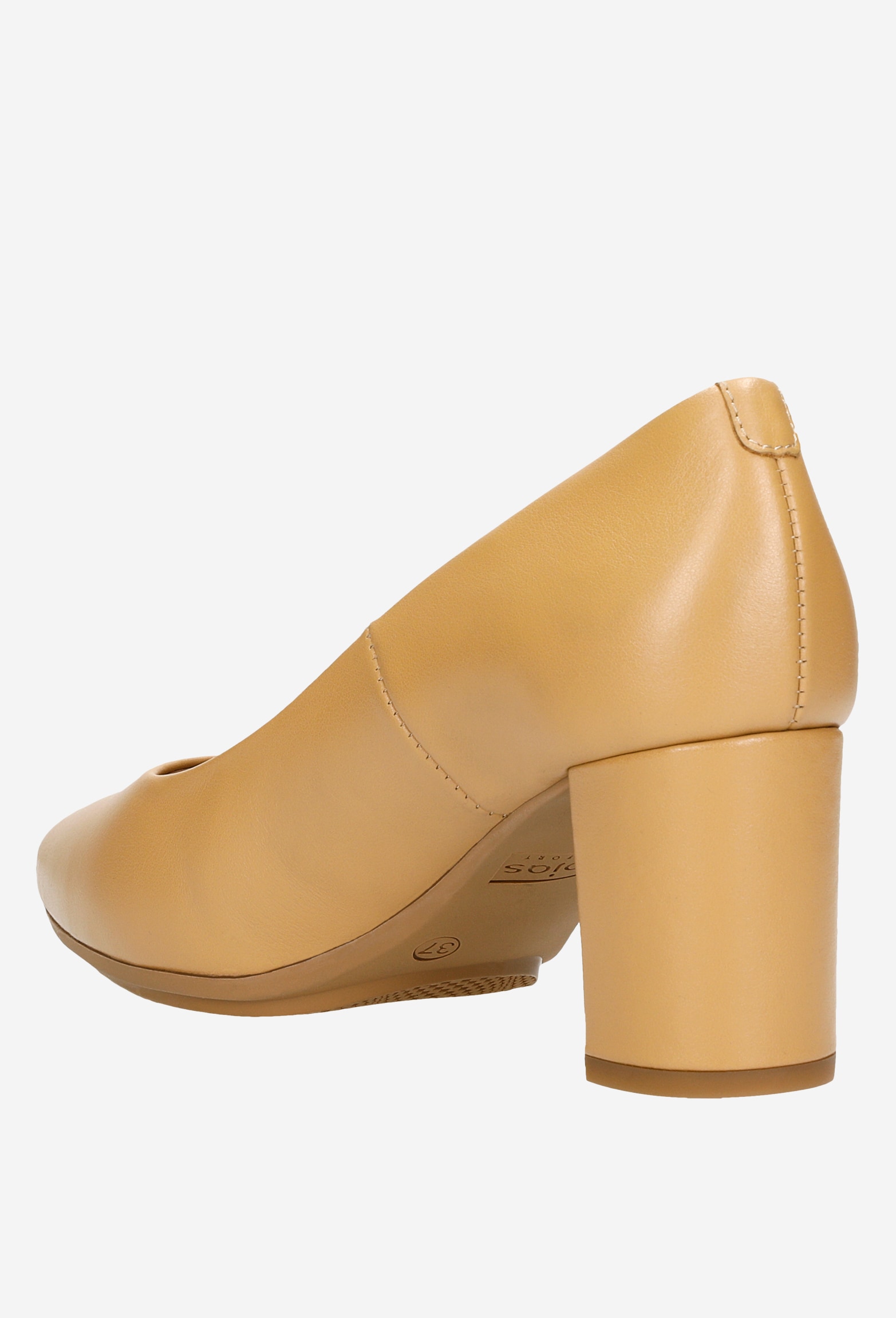 Beżowe czółenka damskie ze skóry licowej | comfort