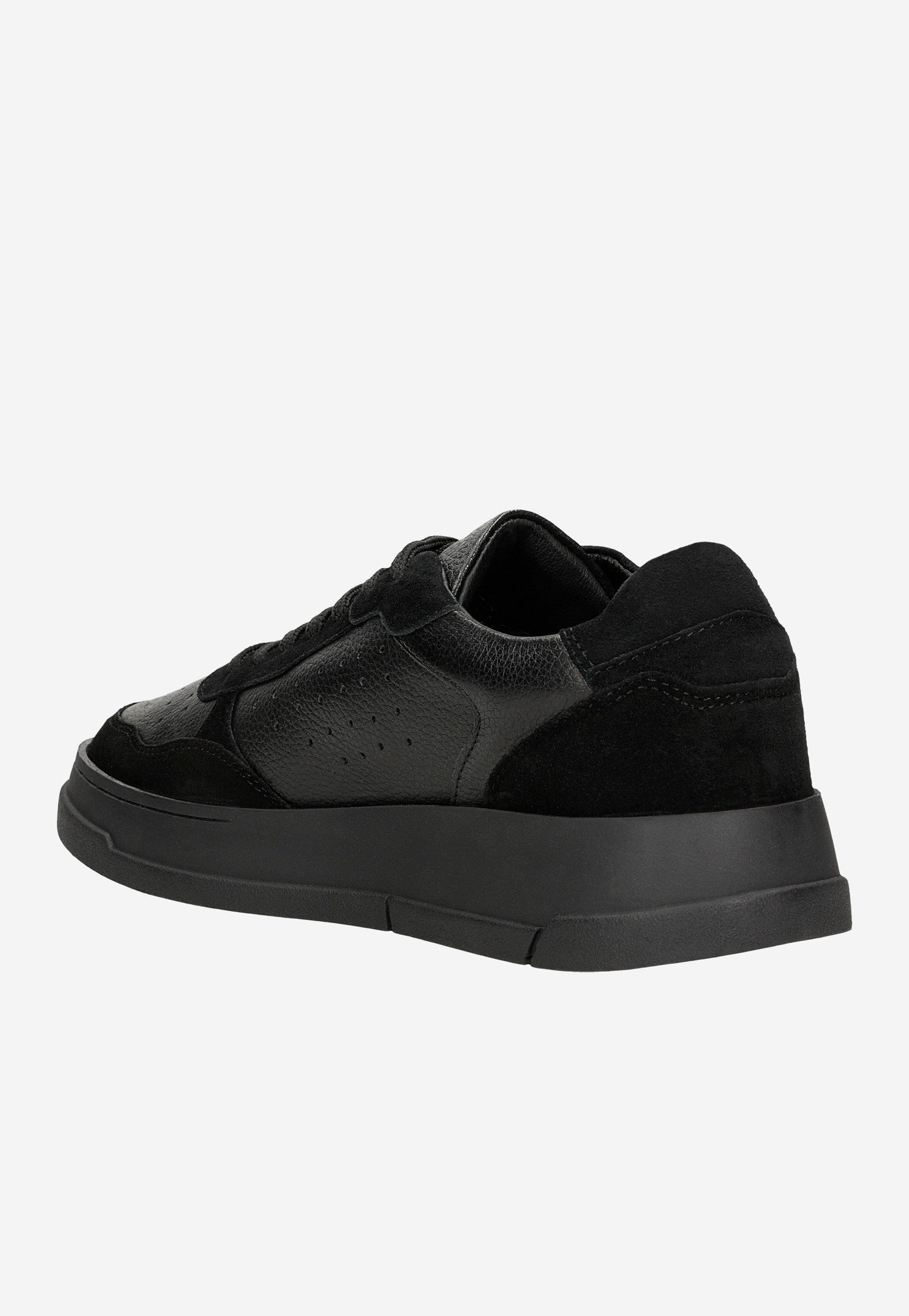 Czarne trampki męskie z łączonych skór