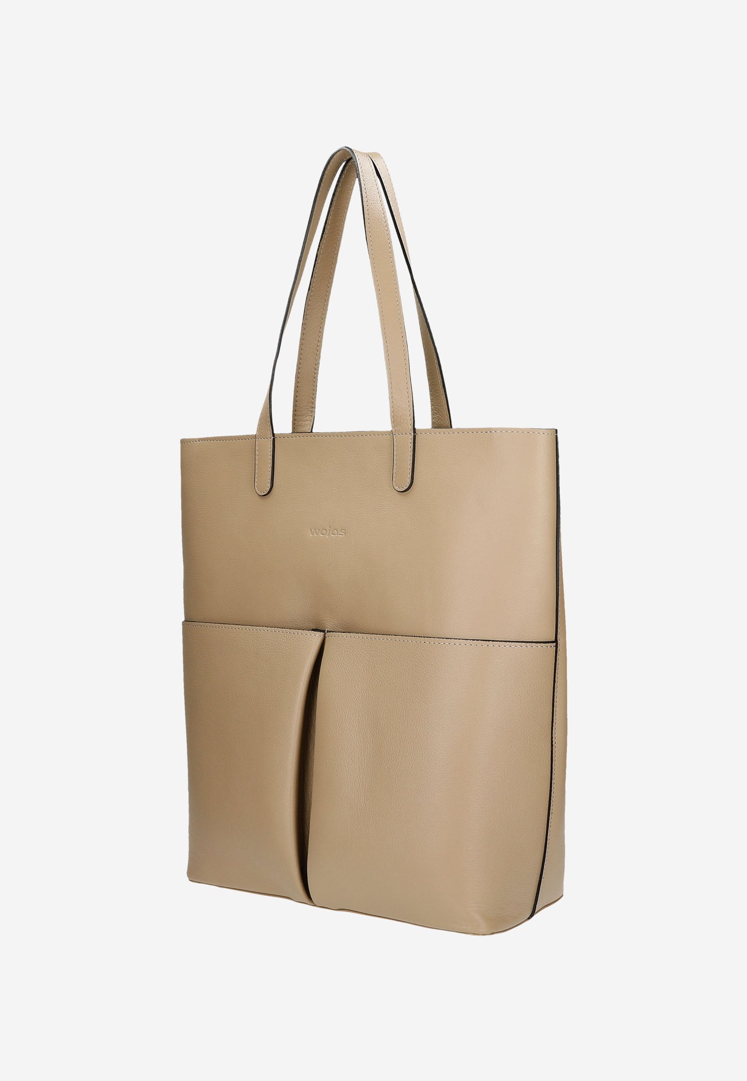 Pojemna skórzana shopperka damska w kolorze brązowym