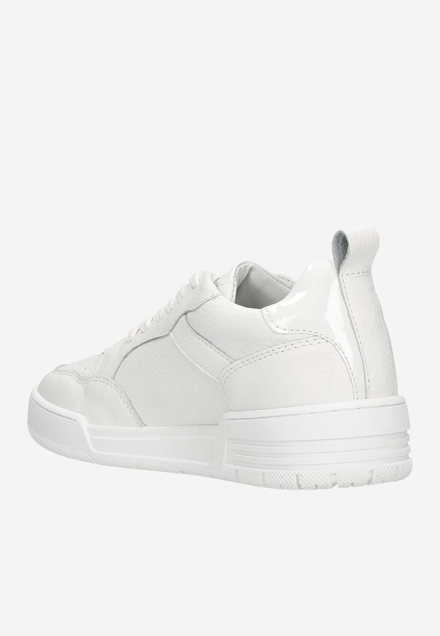 Białe trampki z szarymi elementami