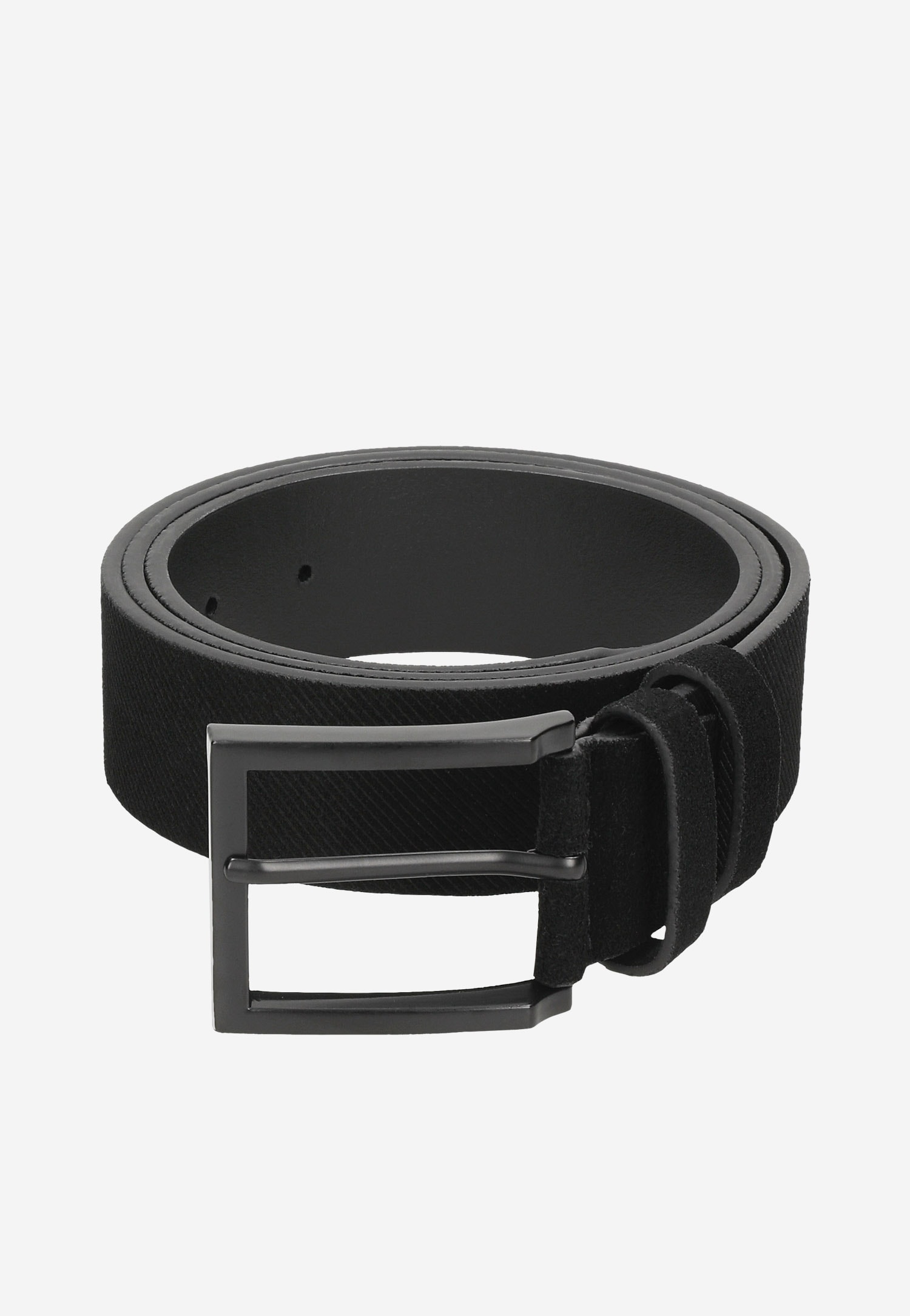 Czarny pasek męski z teksturą na skórze