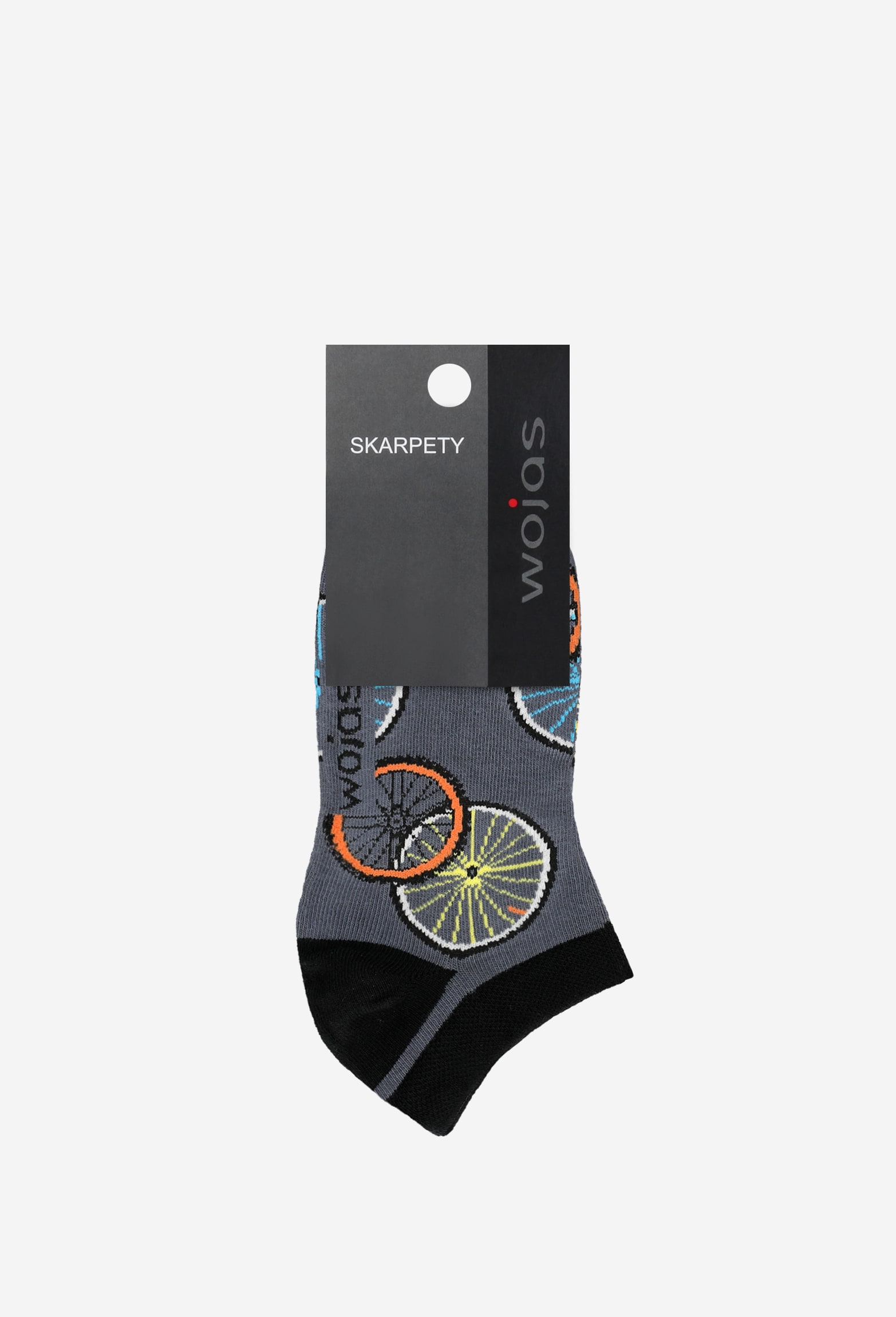 Zielono-granatowe stopki we wzór rowerowy