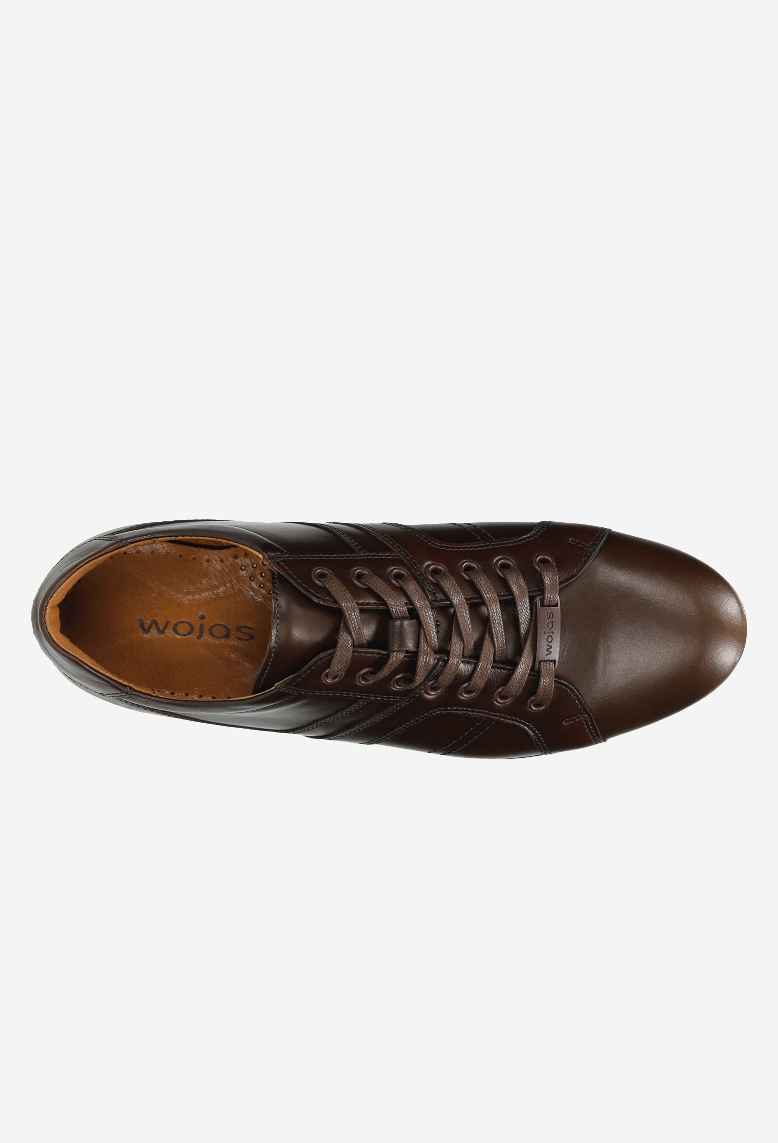 Brązowe sneakersy męskie wykonane ze skóry licowej