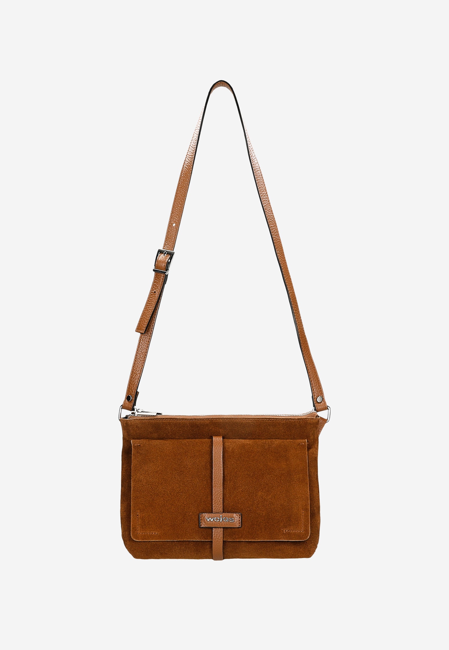 Niewielka beżowa torebka damska z łączonych skór