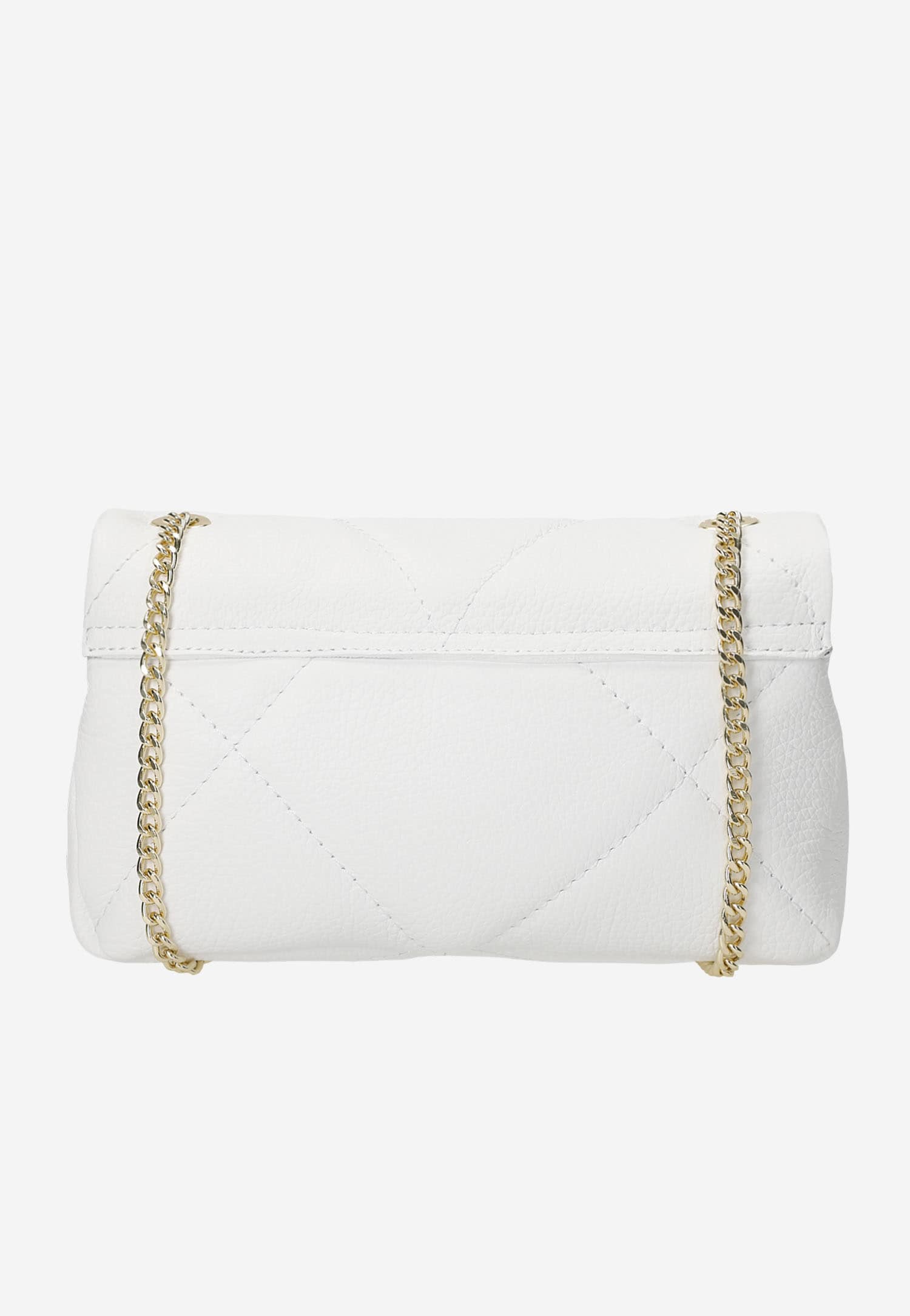 Czarna skórzana torebka ze złotymi akcentami