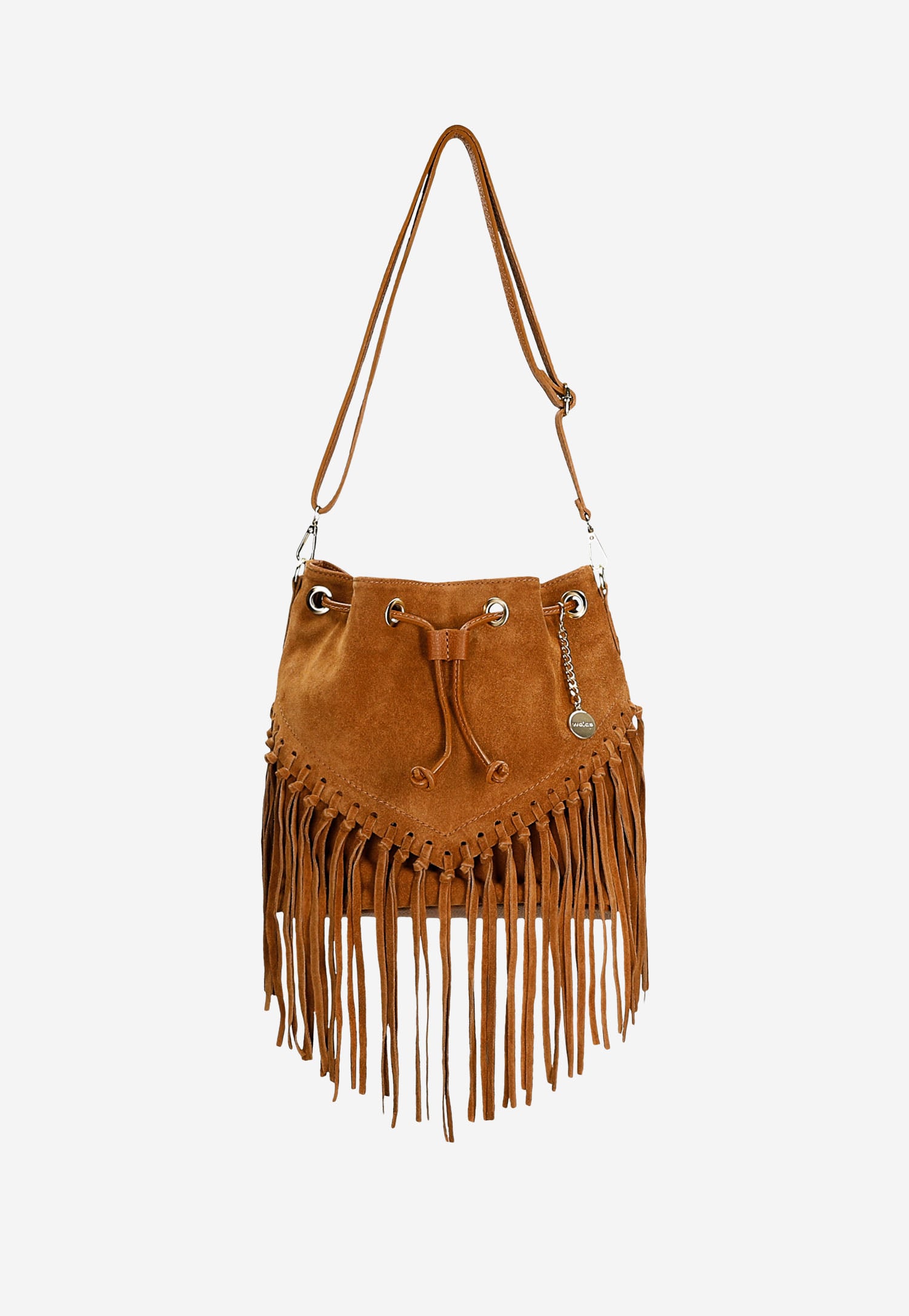 Czarna torebka z frędzlami w stylu boho