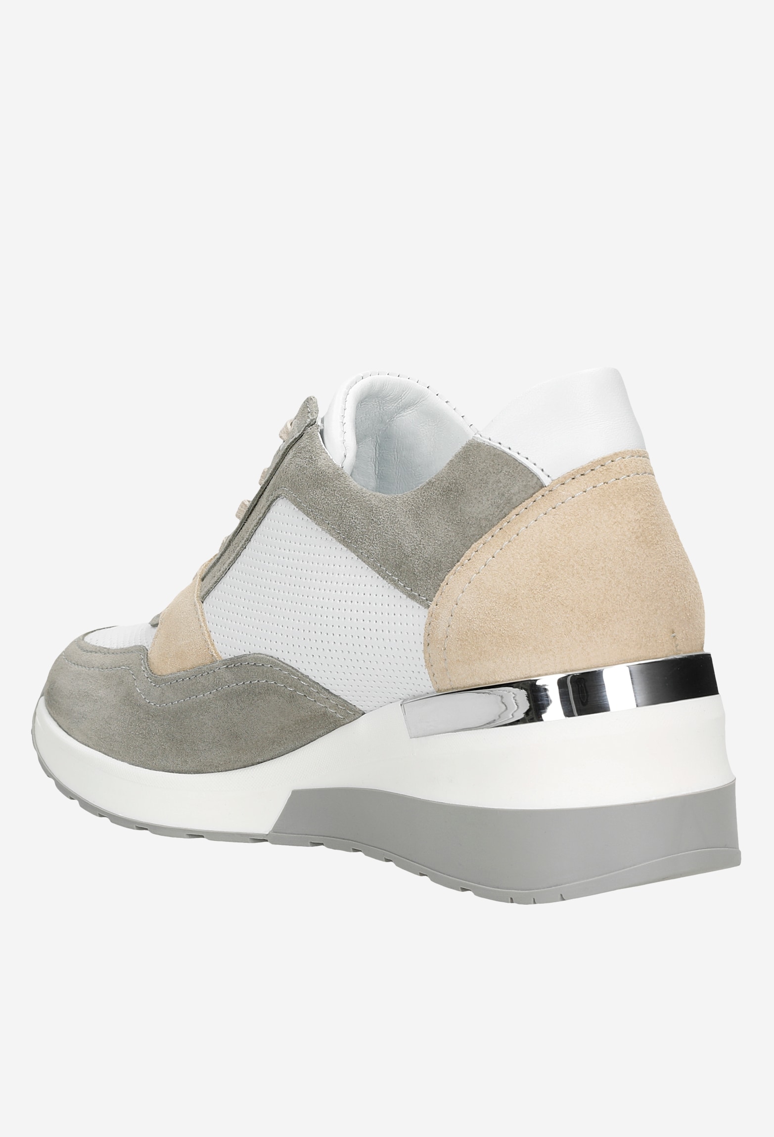 Sneakersy damskie w kolorze biało-szaro-beżowym