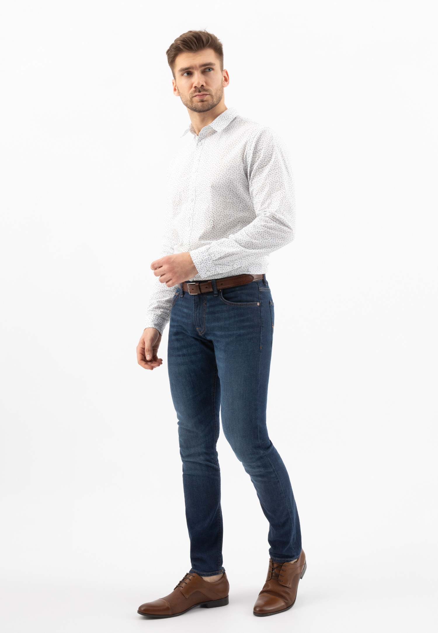 Brązowe eleganckie półbuty męskie