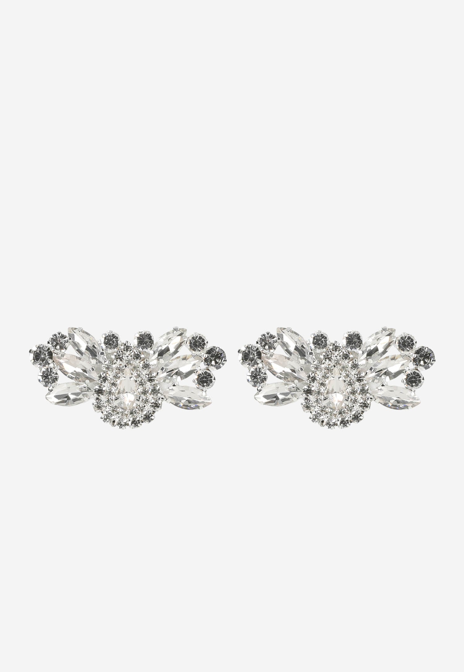 Oryginalne srebrne ozdoby do obuwia z kryształkami