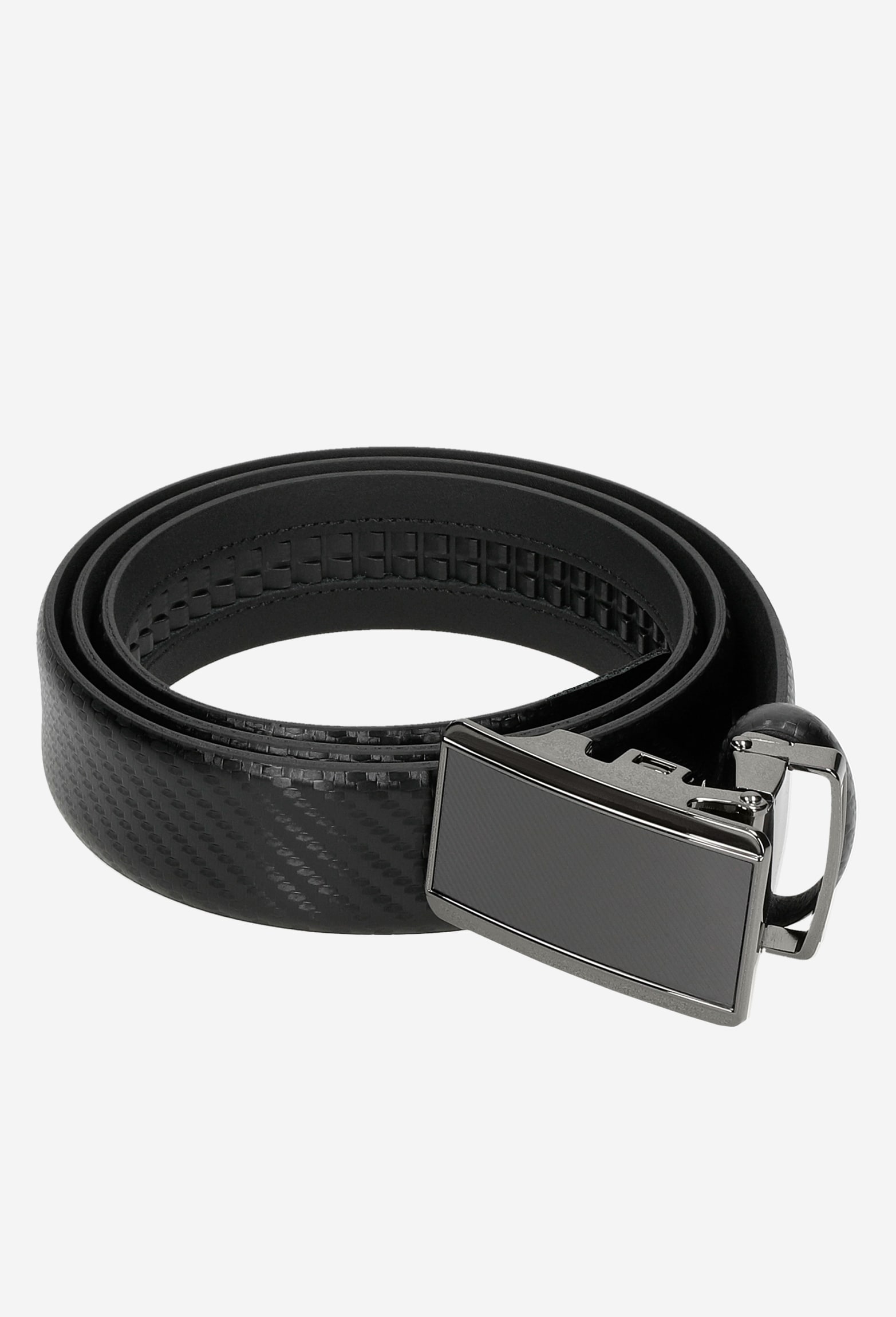 Czarny pasek męski z pełną klamrą