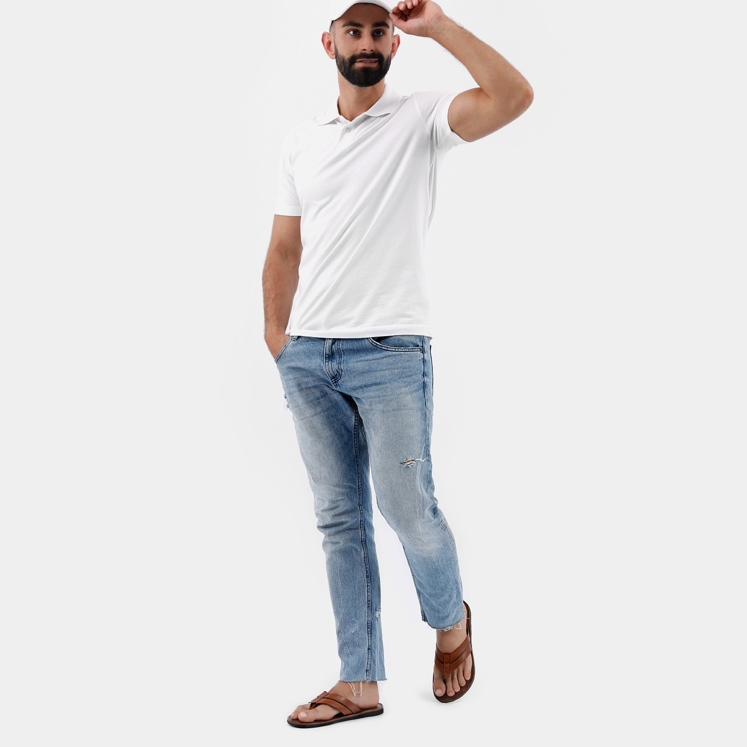 Brązowe klapki męskie na płaskiej podeszwie