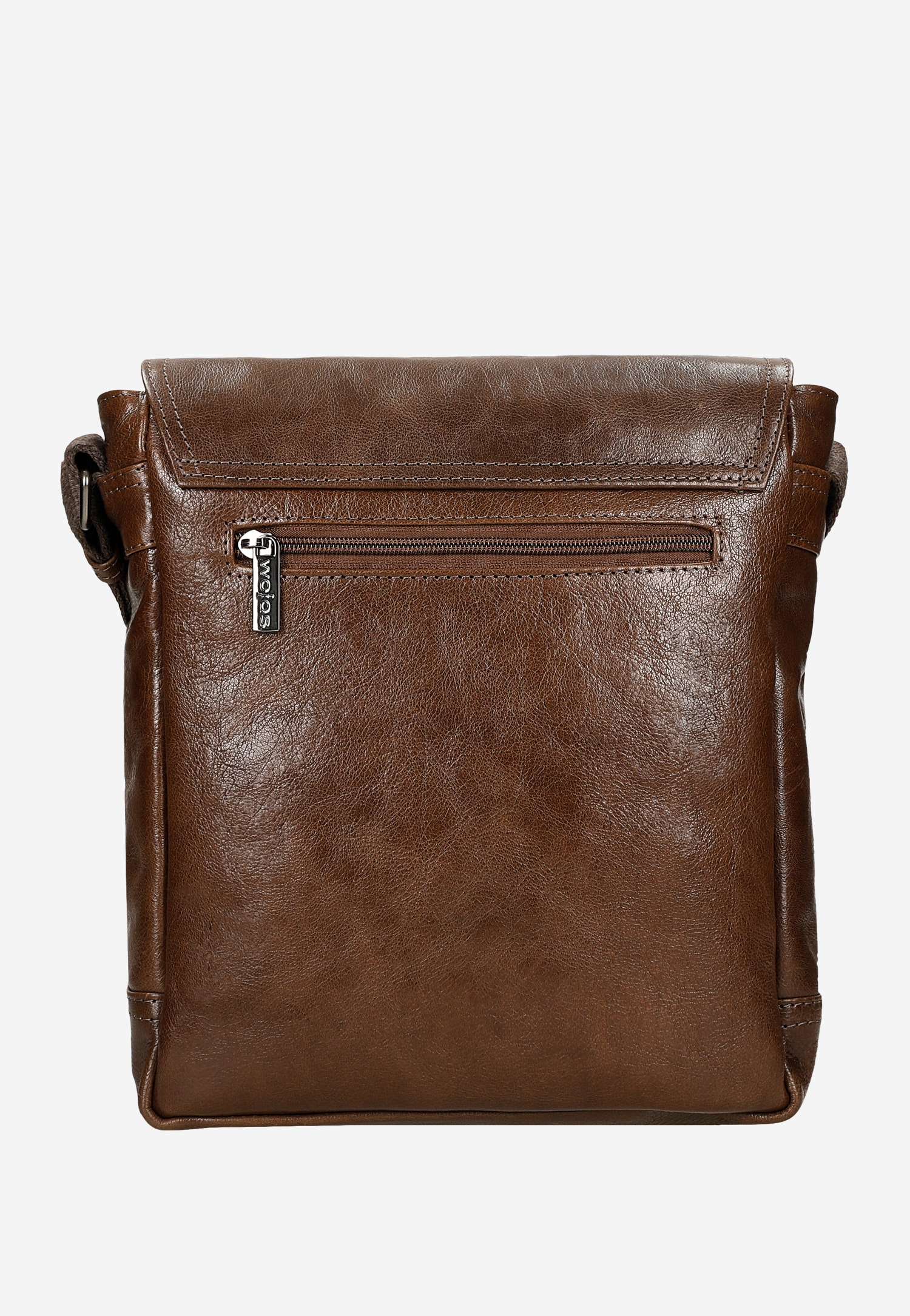 Czarna torba męska na ramię ze skóry licowej