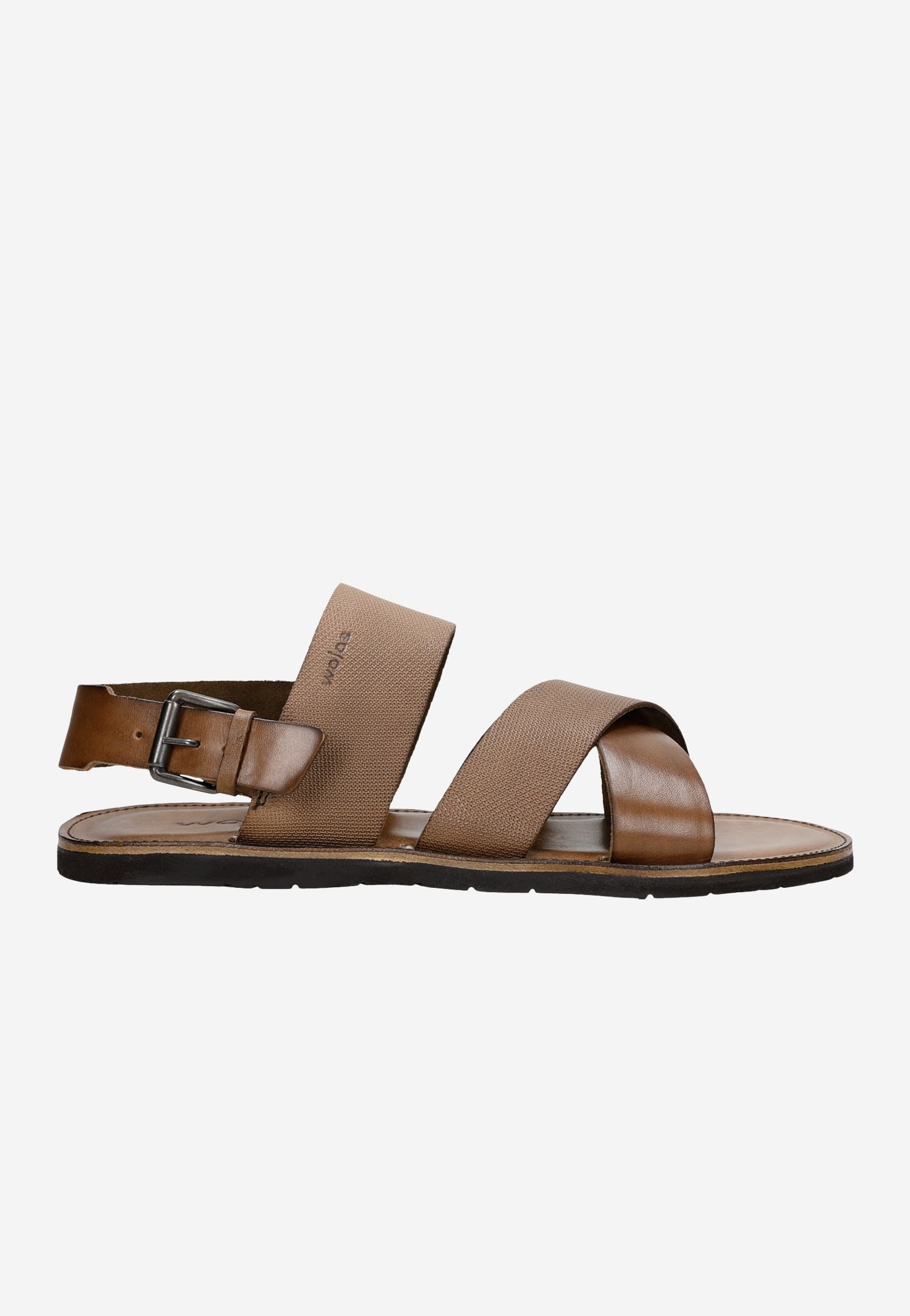 Skórzane sandały męskie w kolorze brązowym