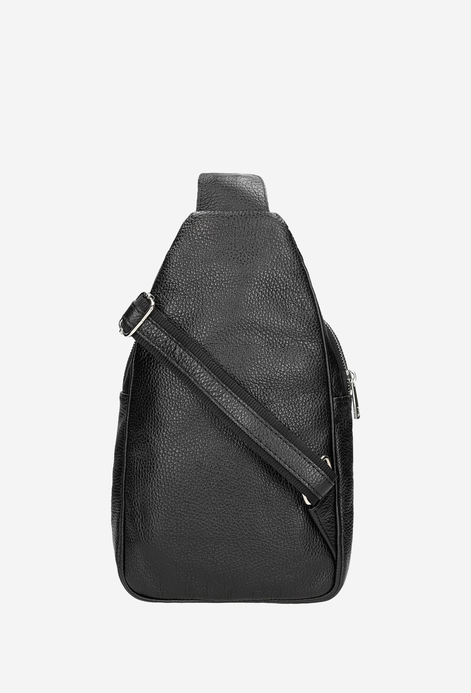 Mała czarna torba męska ze skóry licowej