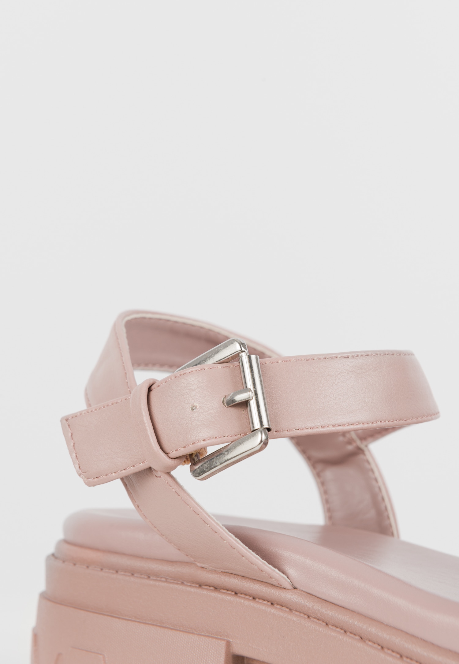 WJS różowe sandały damskie z pikowanymi paskami