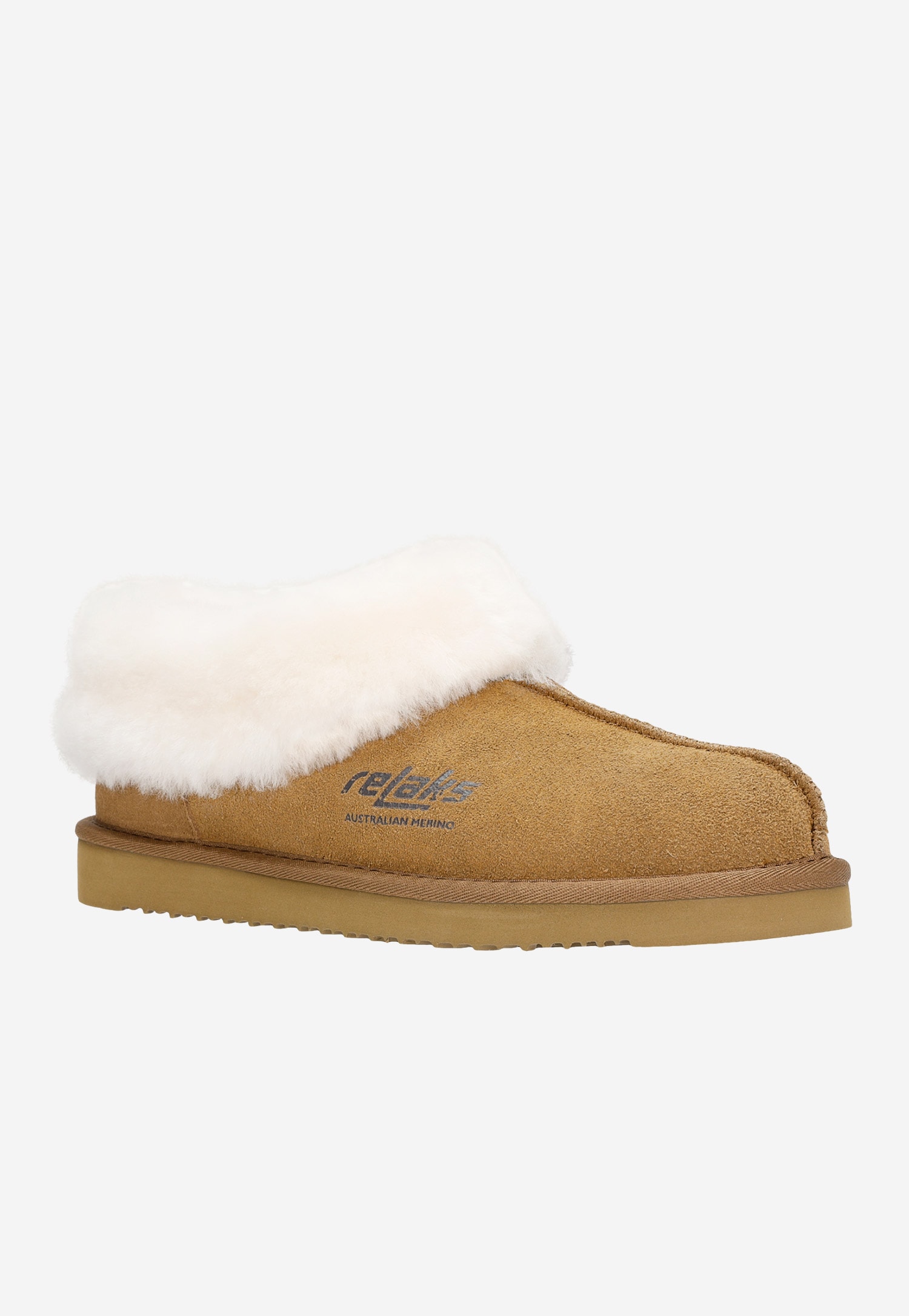 Jasnobrązowe kapcie RELAKS z wełny z merynosa