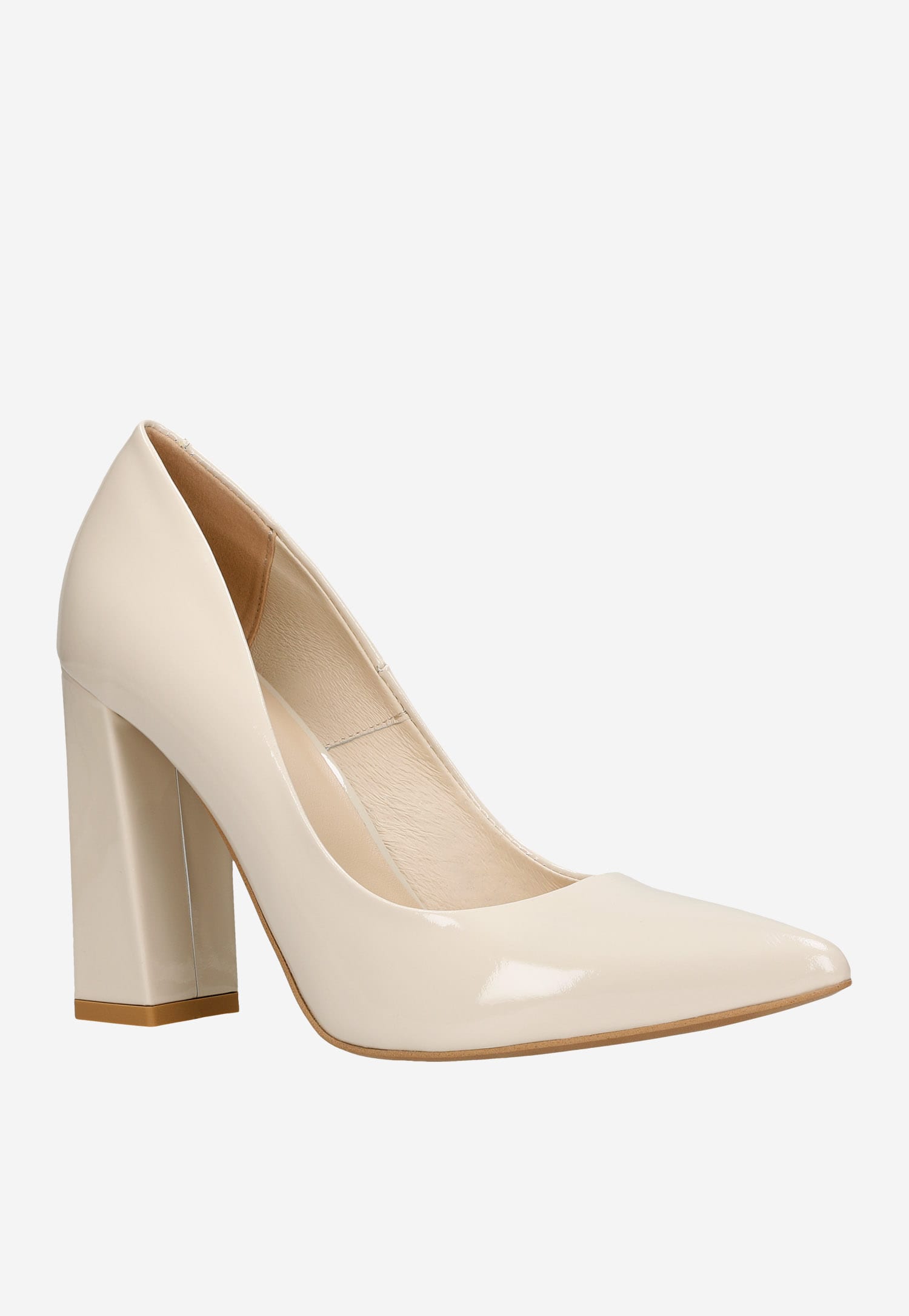 Czółenka damskie w kolorze zielonym na wysokim słupku