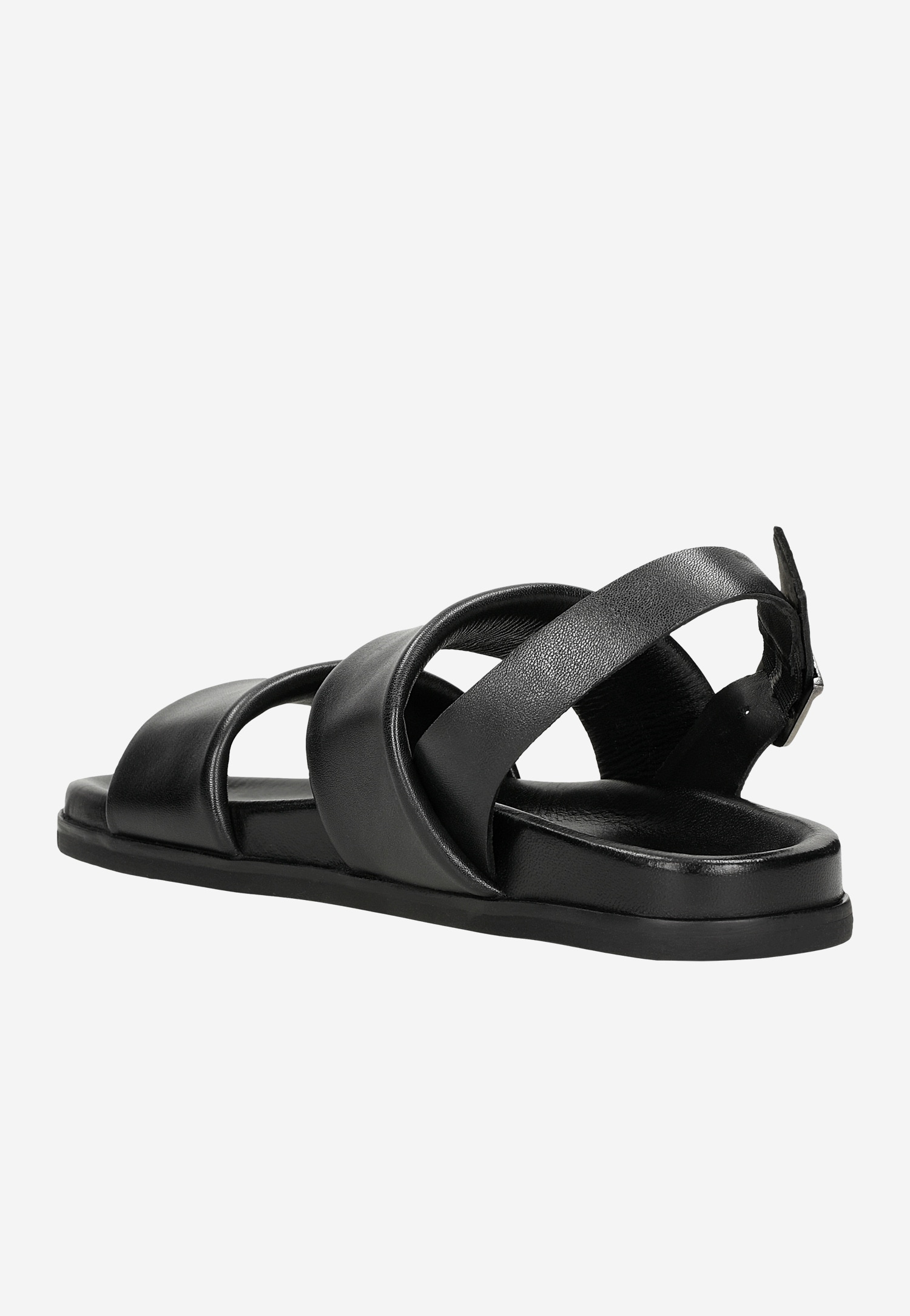 Czarne sandały męskie z gładkiej skóry licowej