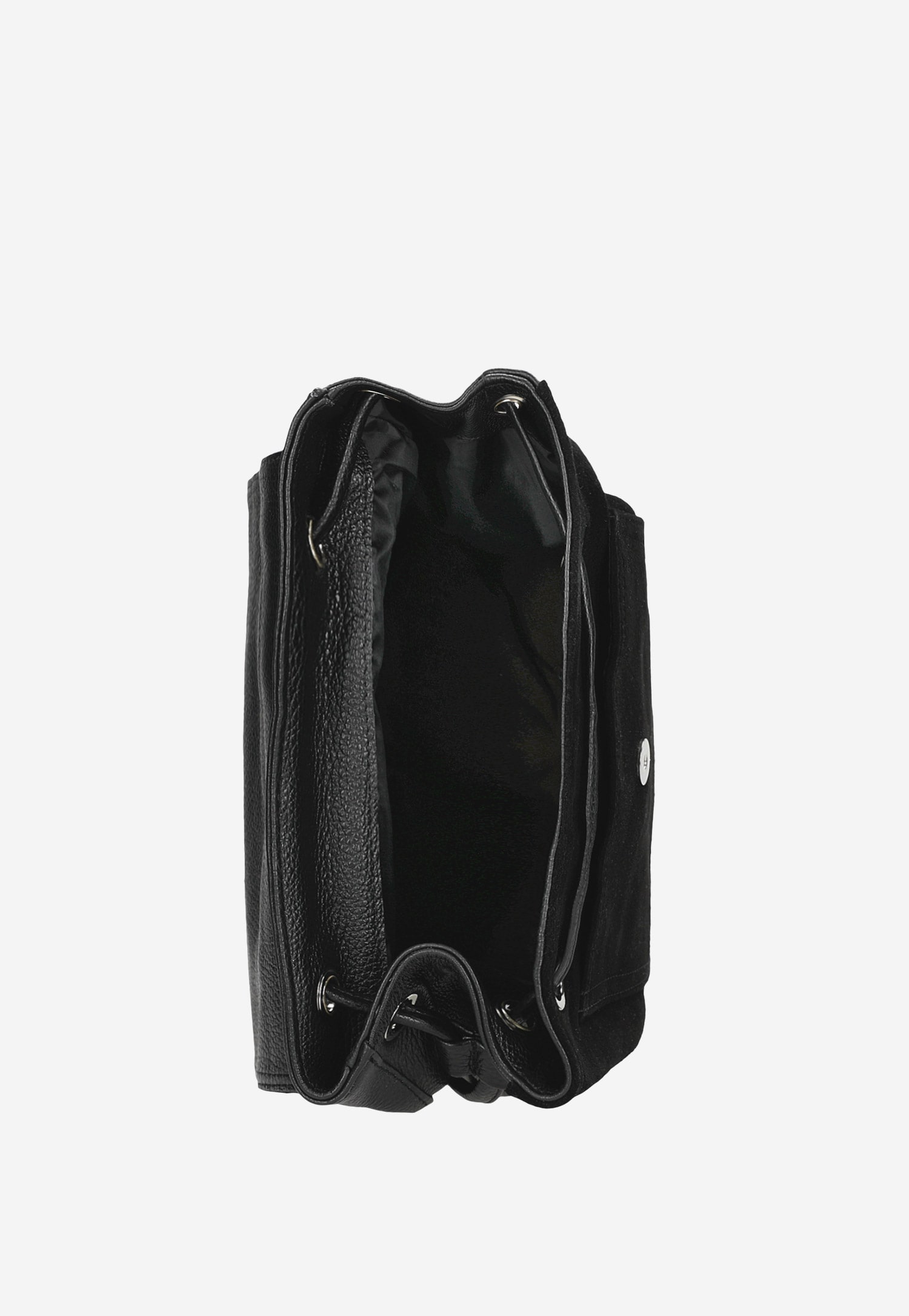 Czarny skórzany plecak miejski z łączonych skór