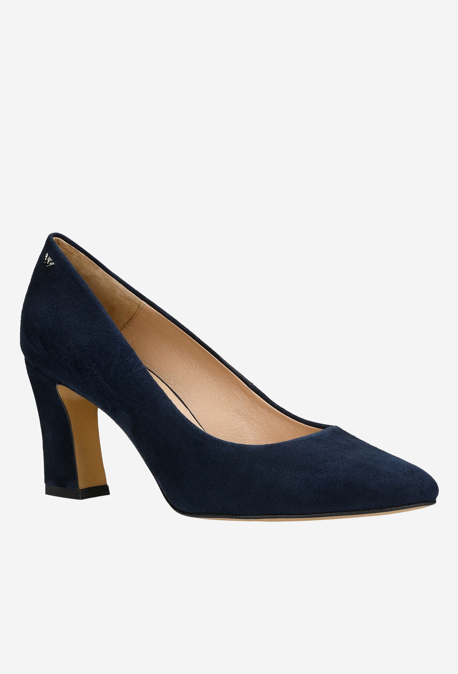 Granatowe czółenka damskie na słupku