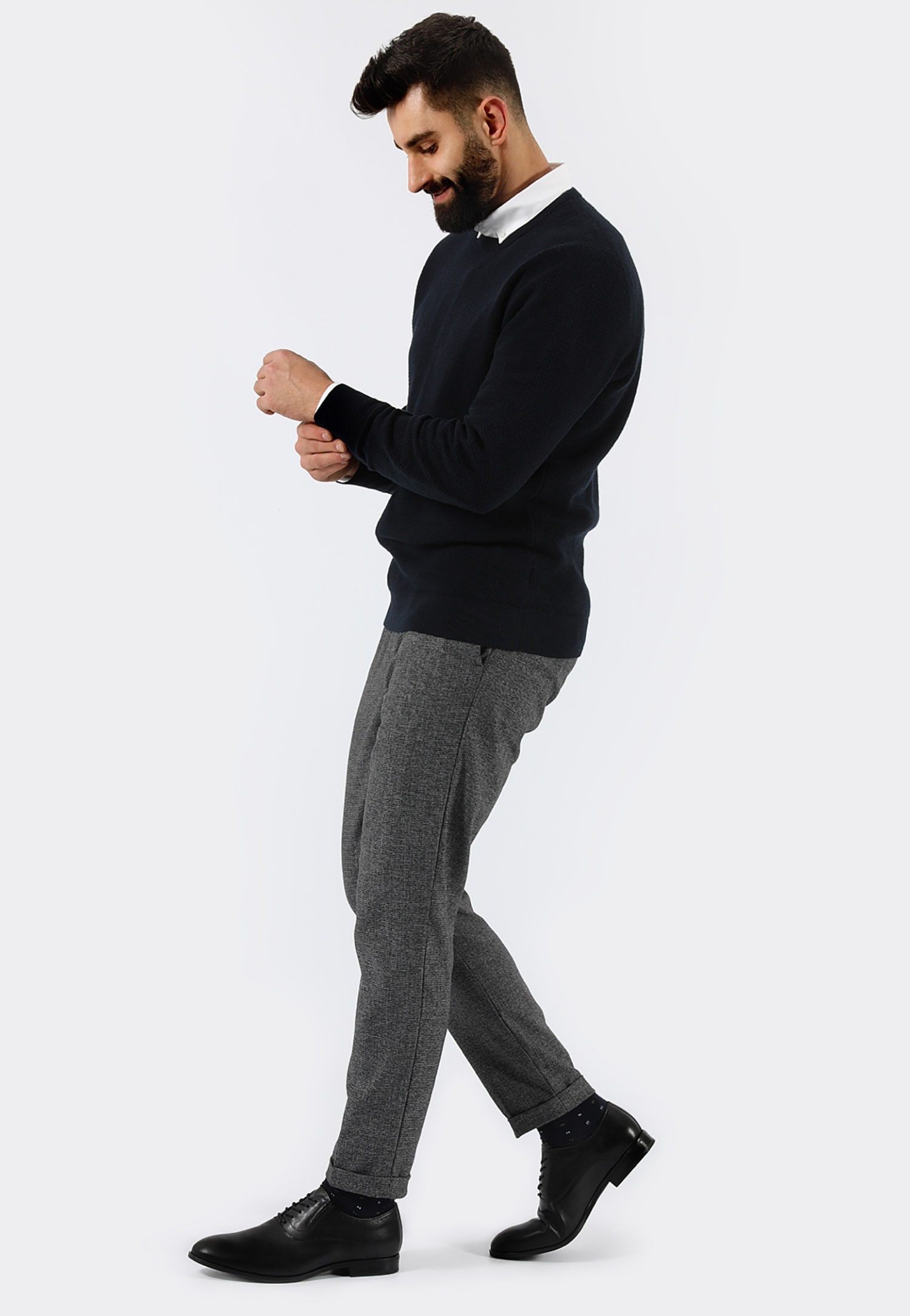 Czarne brogsy męskie w stylu formal