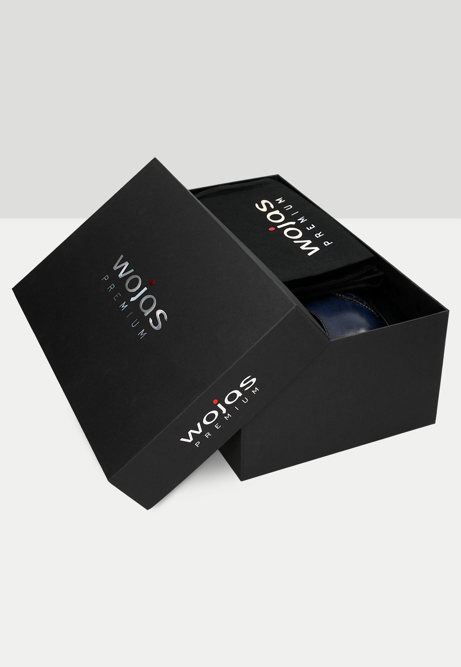 Półbuty męskie w stylu oxford w kolorze granatowym - PREMIUM