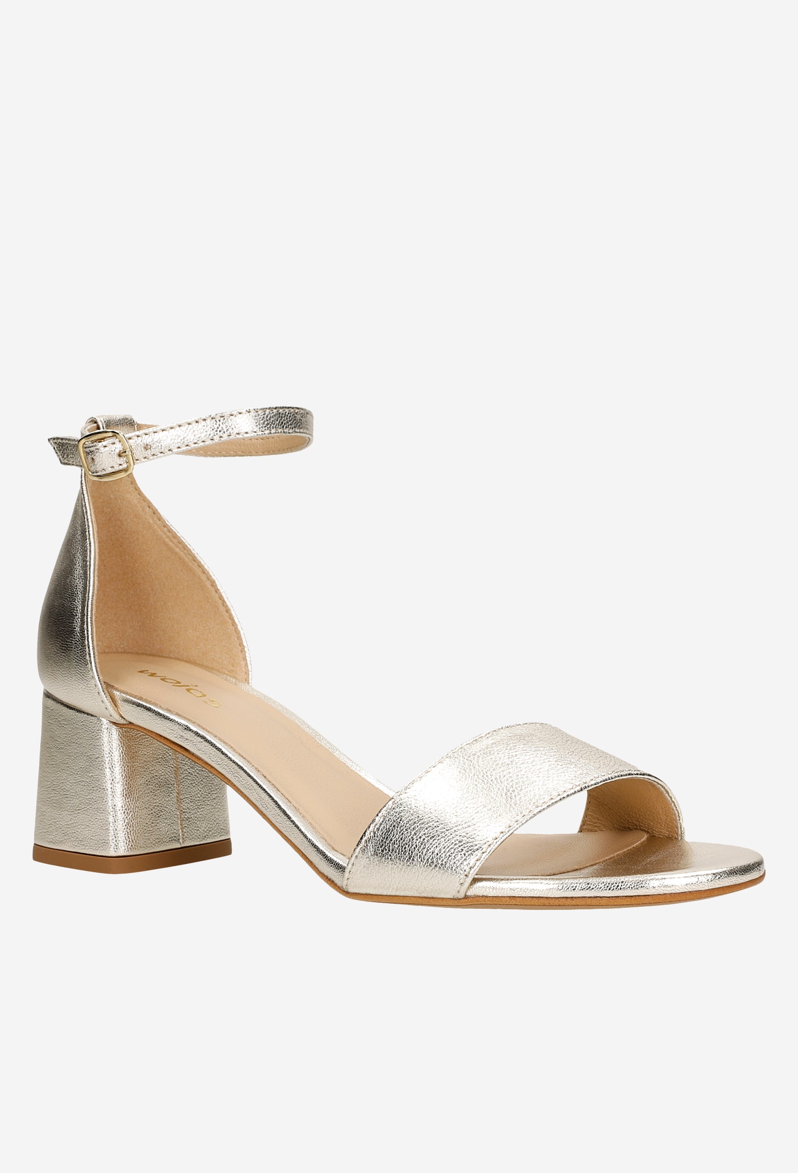 Zjawiskowe srebrne sandały damskie na obcasie
