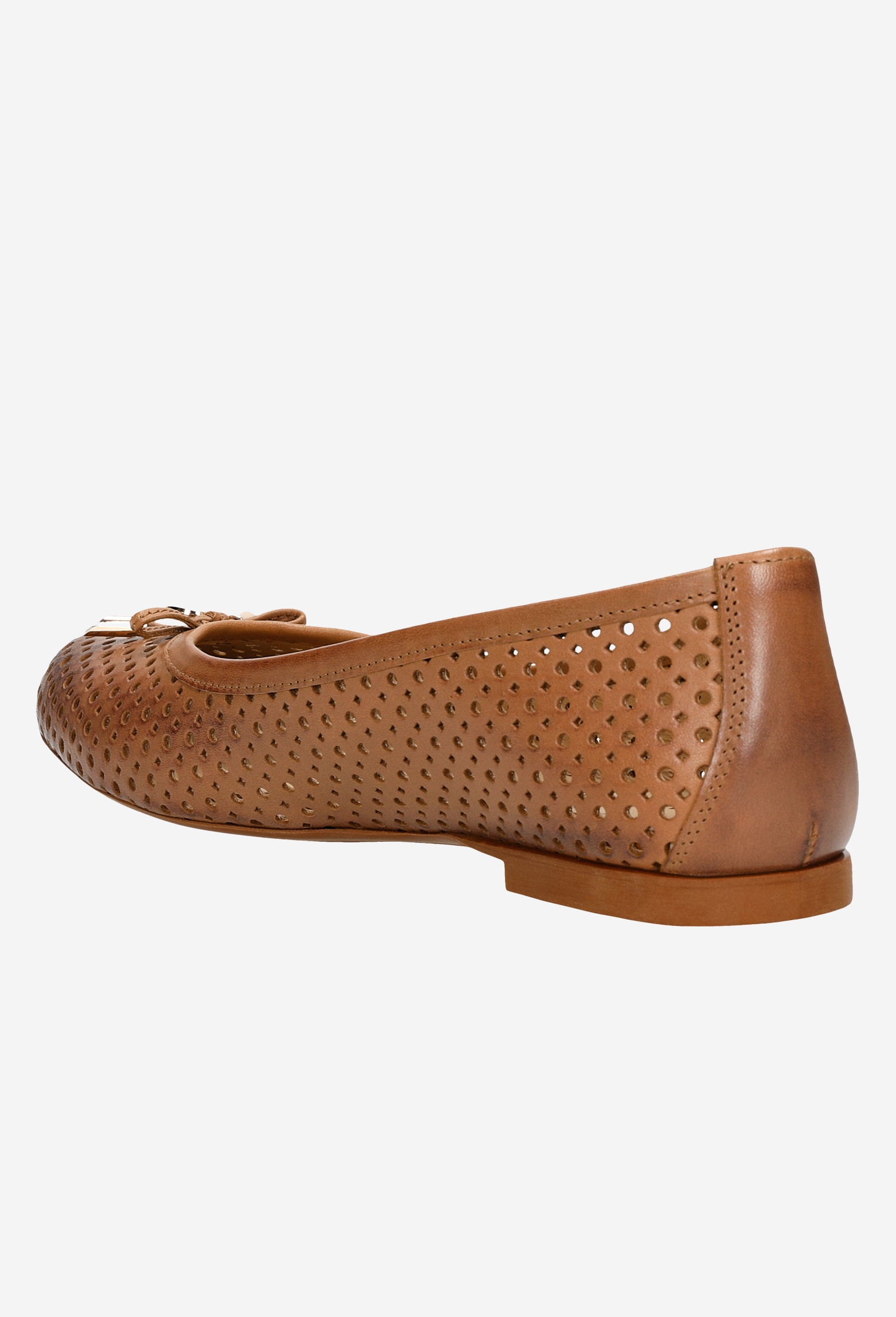 Białe wygodne baleriny damskie ze skóry licowej