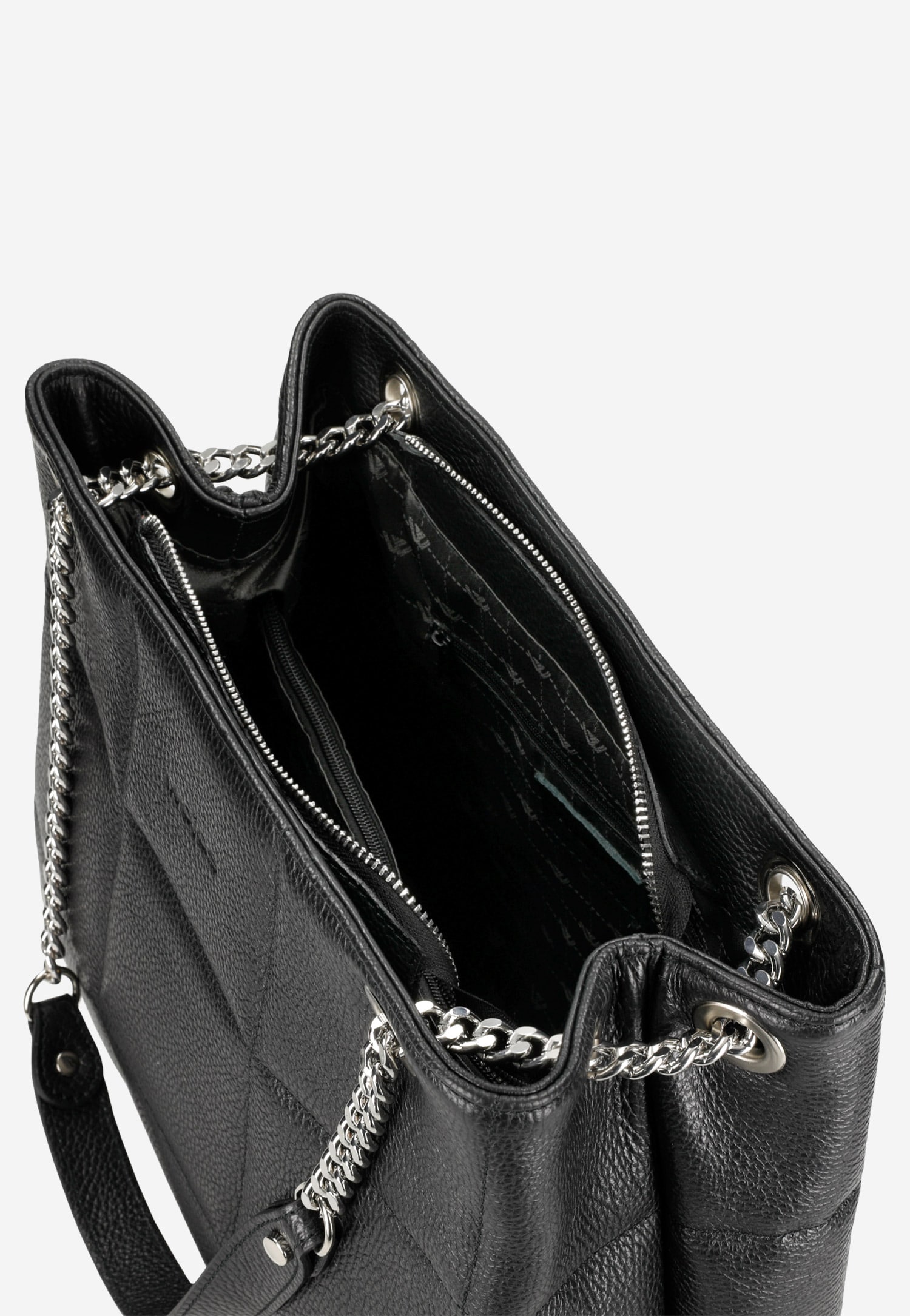 Jasnoróżowa pojemna torebka damska z przeszyciami