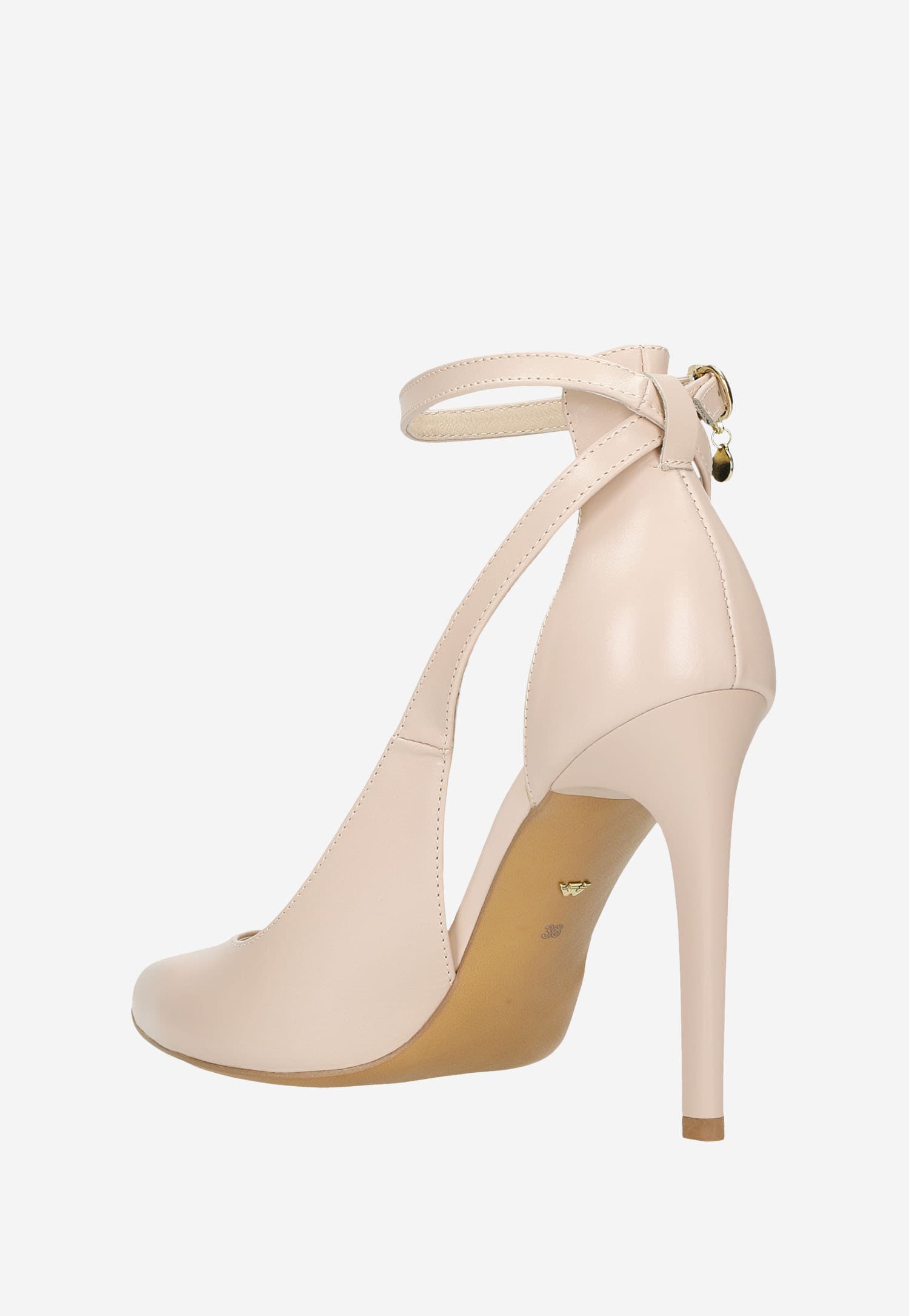 Eleganckie beżowe czółenka damskie na szpilce