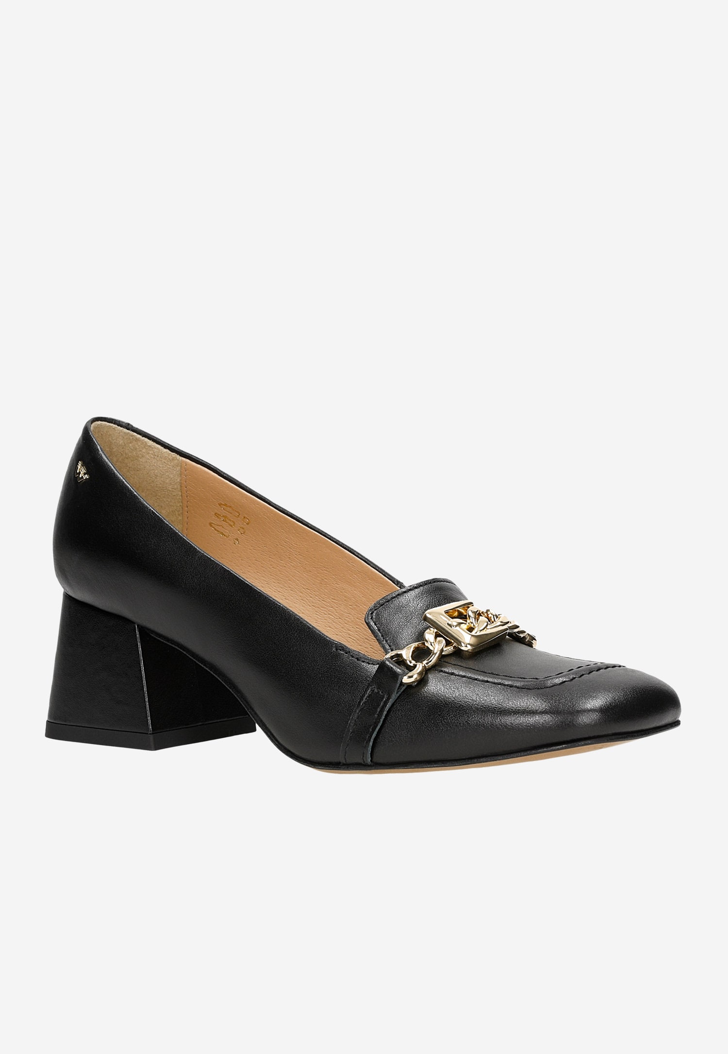 Eleganckie beżowe mokasyny damskie na obcasie