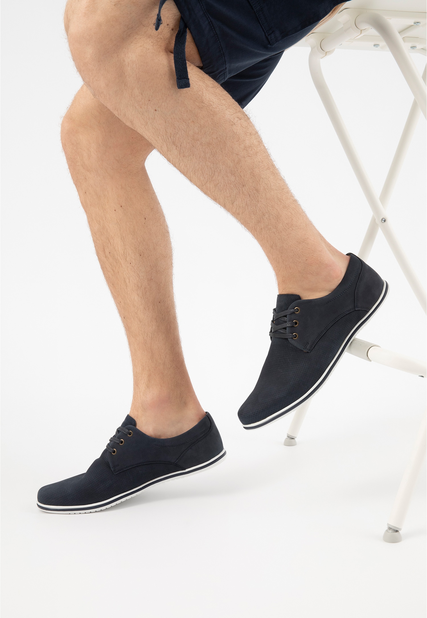 Brązowe sneakersy męskie z dwoiny welurowej