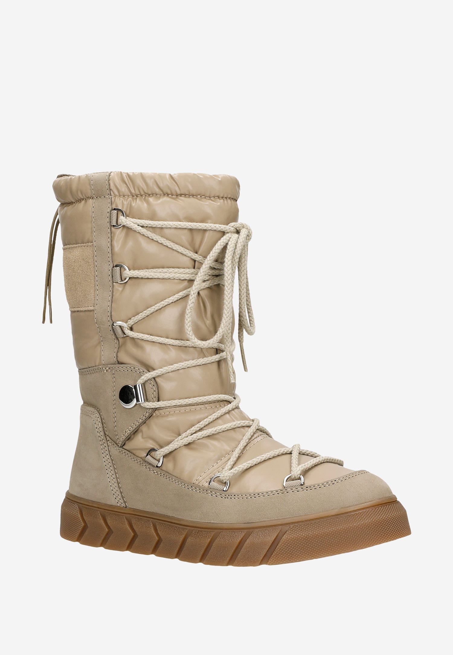 Czarno-niebieskie wsuwane śniegowce damskie RELAKS