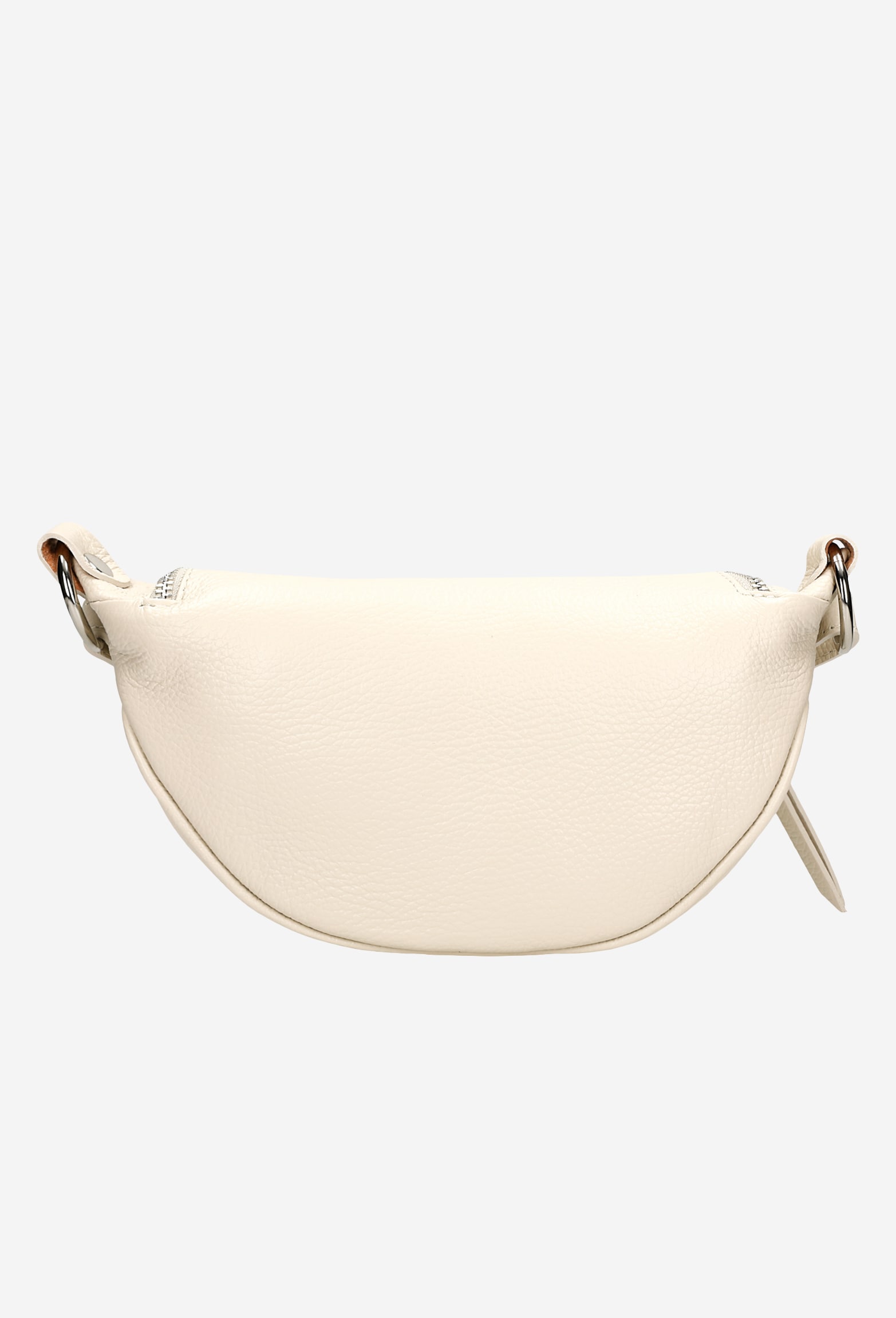 Beżowa pikowana saszetka damska ze skóry licowej