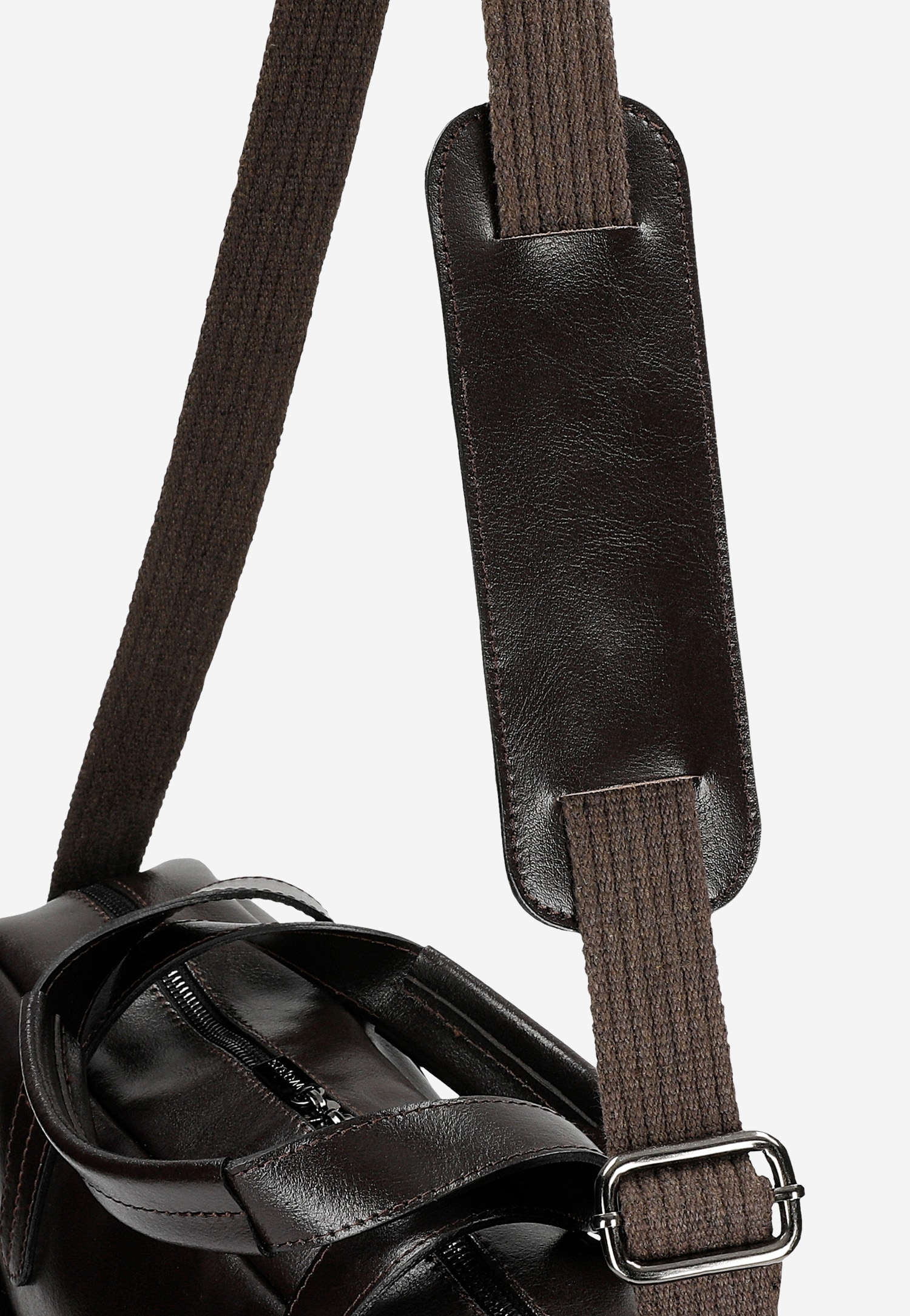 Ciemnobrązowa torba męska skórzana