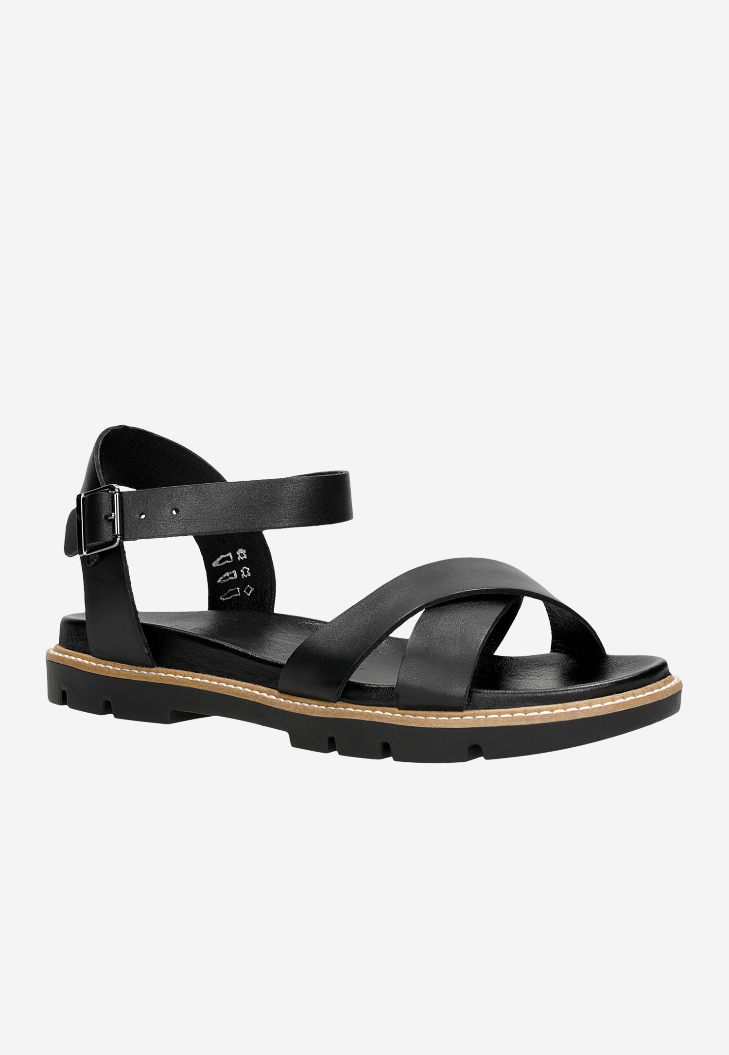 Białe sandały damskie na płaskiej brązowej podeszwie